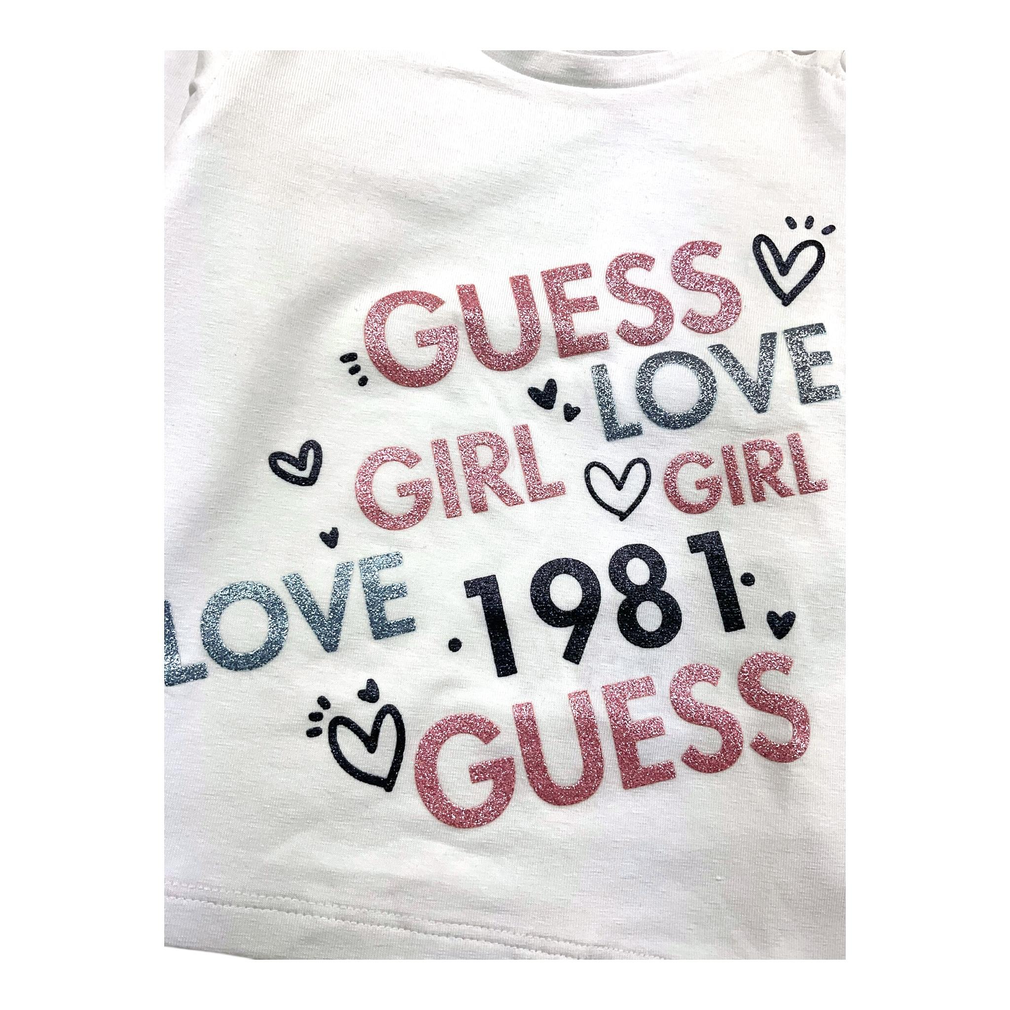 GUESS shirt girocollo tinta unita ocn logo Bianco per Neonata K4YI27K6YW4 BIANCO GUESS