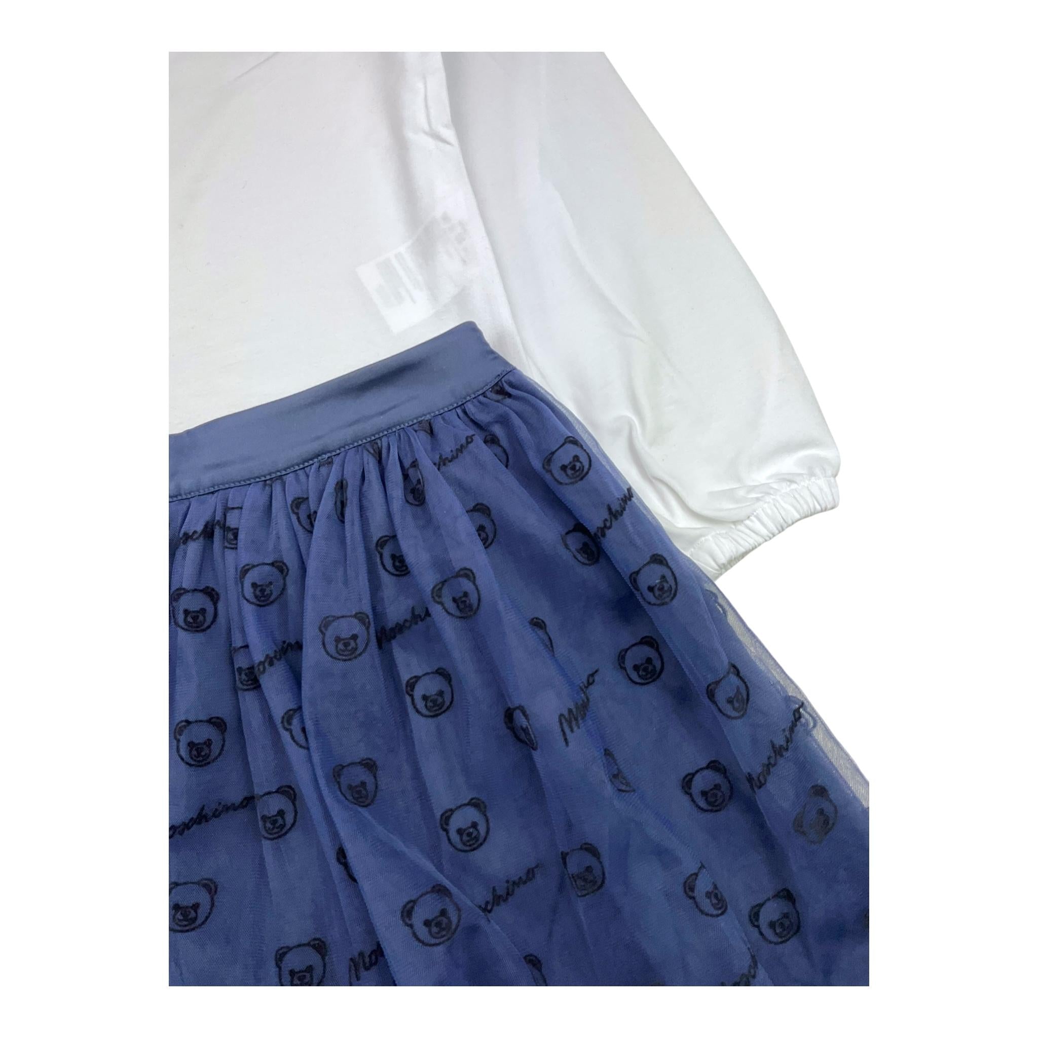 MOSCHINO completo 2pz shirt-gonna bicolore Bianco/blu per Bambina HDK035 BIANCO/BLU MOSCHINO