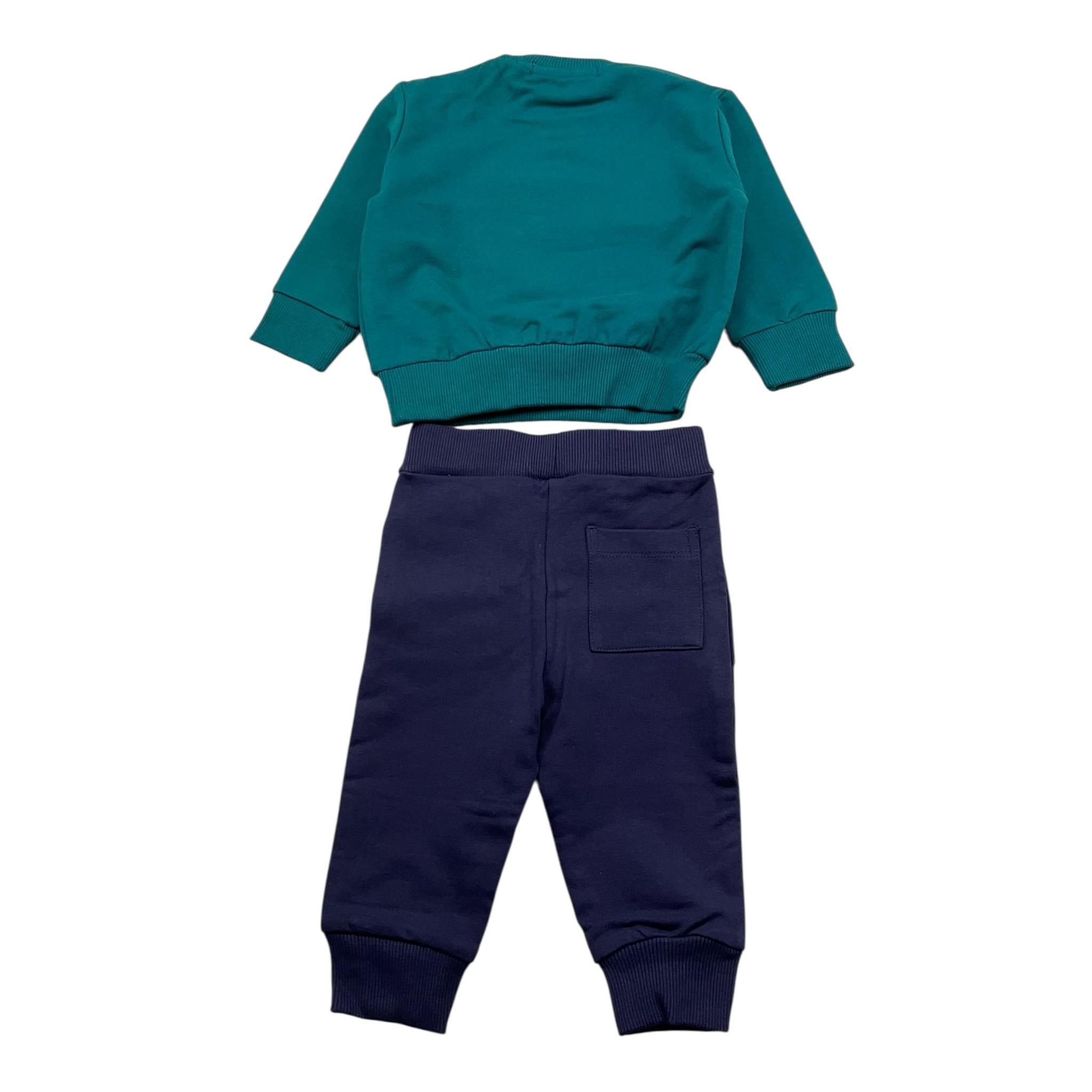 CESARE PACIOTTI completo bicolore 2pz felpa-pantalone Blu/verde per Neonato COMP5310B BLU/VERDE CESARE PACIOTTI