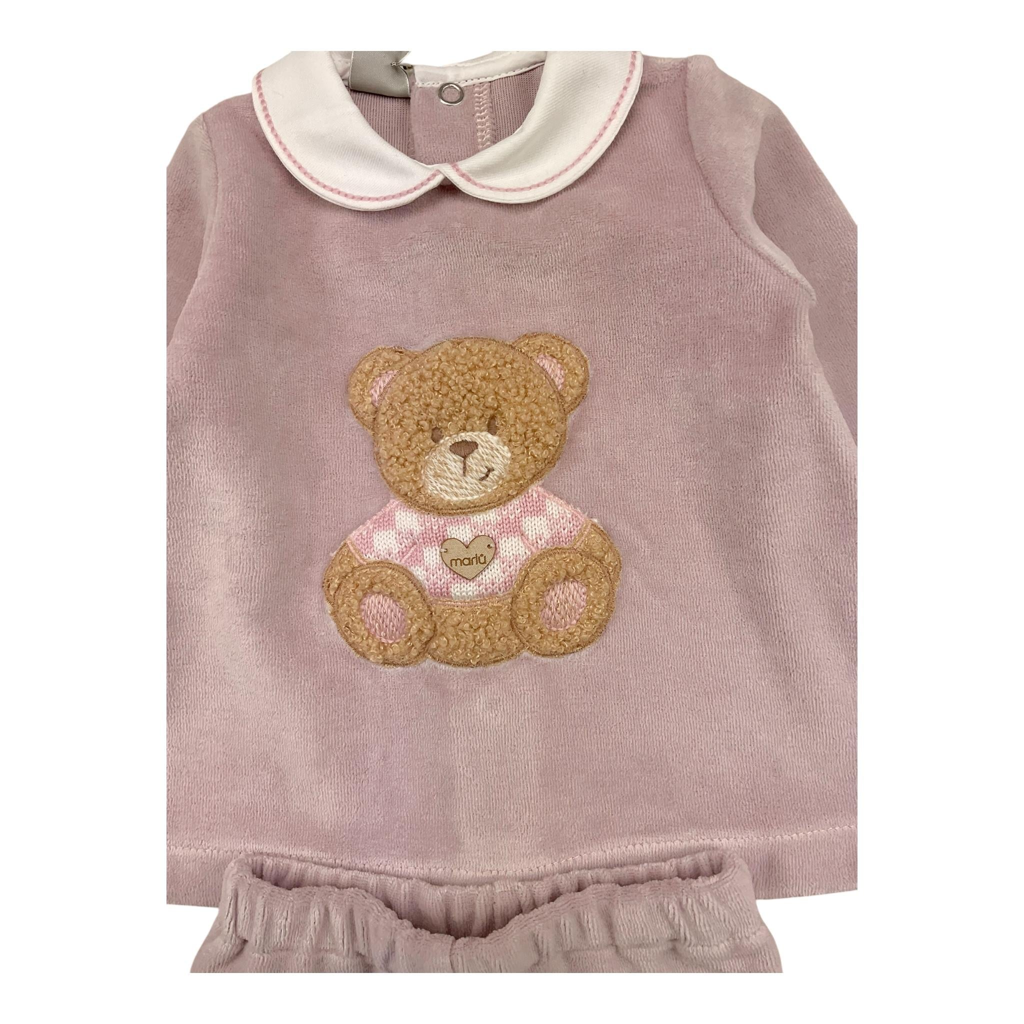 MARLU' completo 2pz maglia-ghettina tinta unita Rosa per Neonata IB6151 ROSA MARLU'