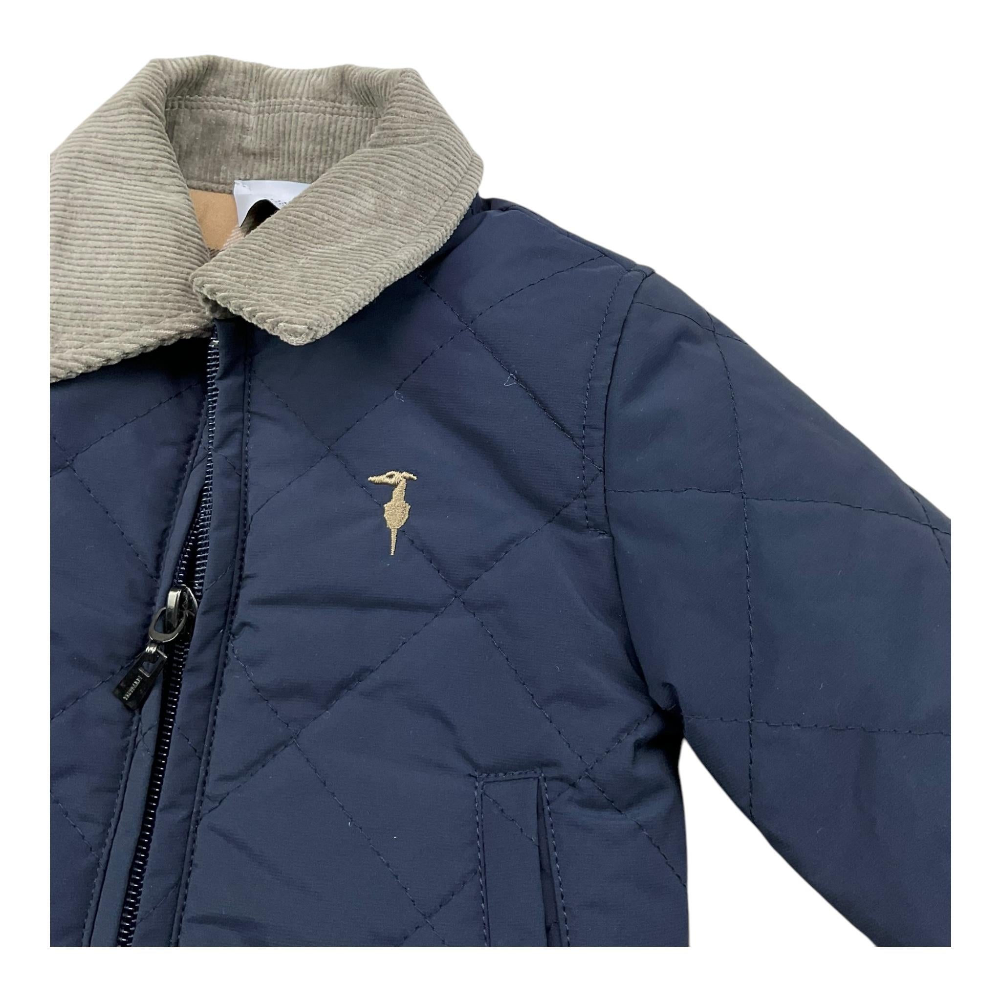TRUSSARDI giubbino tinta unita con colletto in contrasto Blu per Neonato TIA25102GB BLU TRUSSARDI
