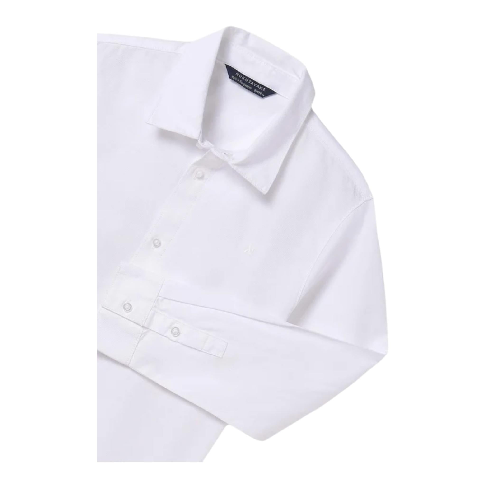 NUKUTAVAKE camicia tinta unita manica lunga Bianco per Bambino 874 BIANCO NUKUTAVAKE