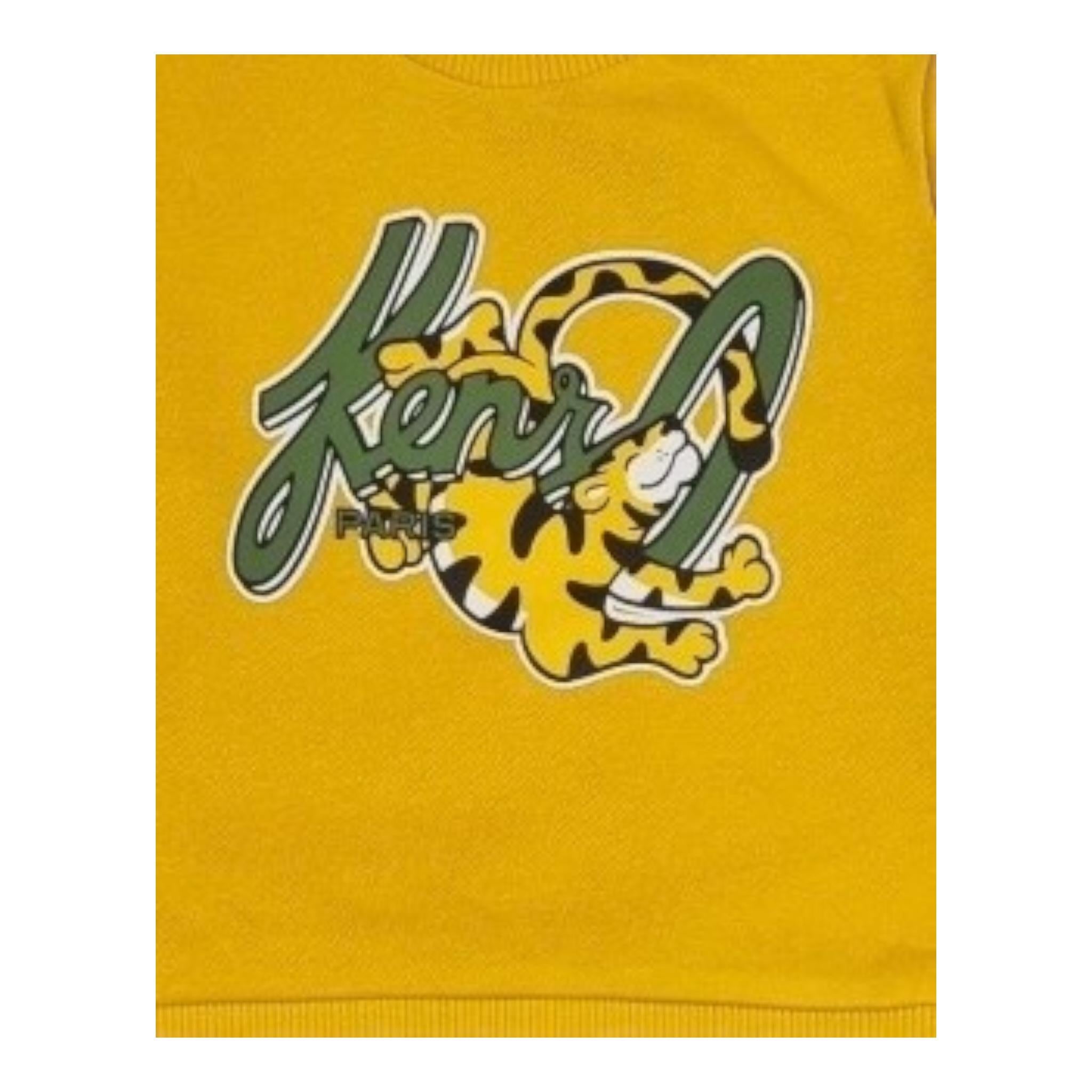 KENZO felpa gircollo tinta unita con stampa Giallo per Neonato K60500 GIALLO KENZO