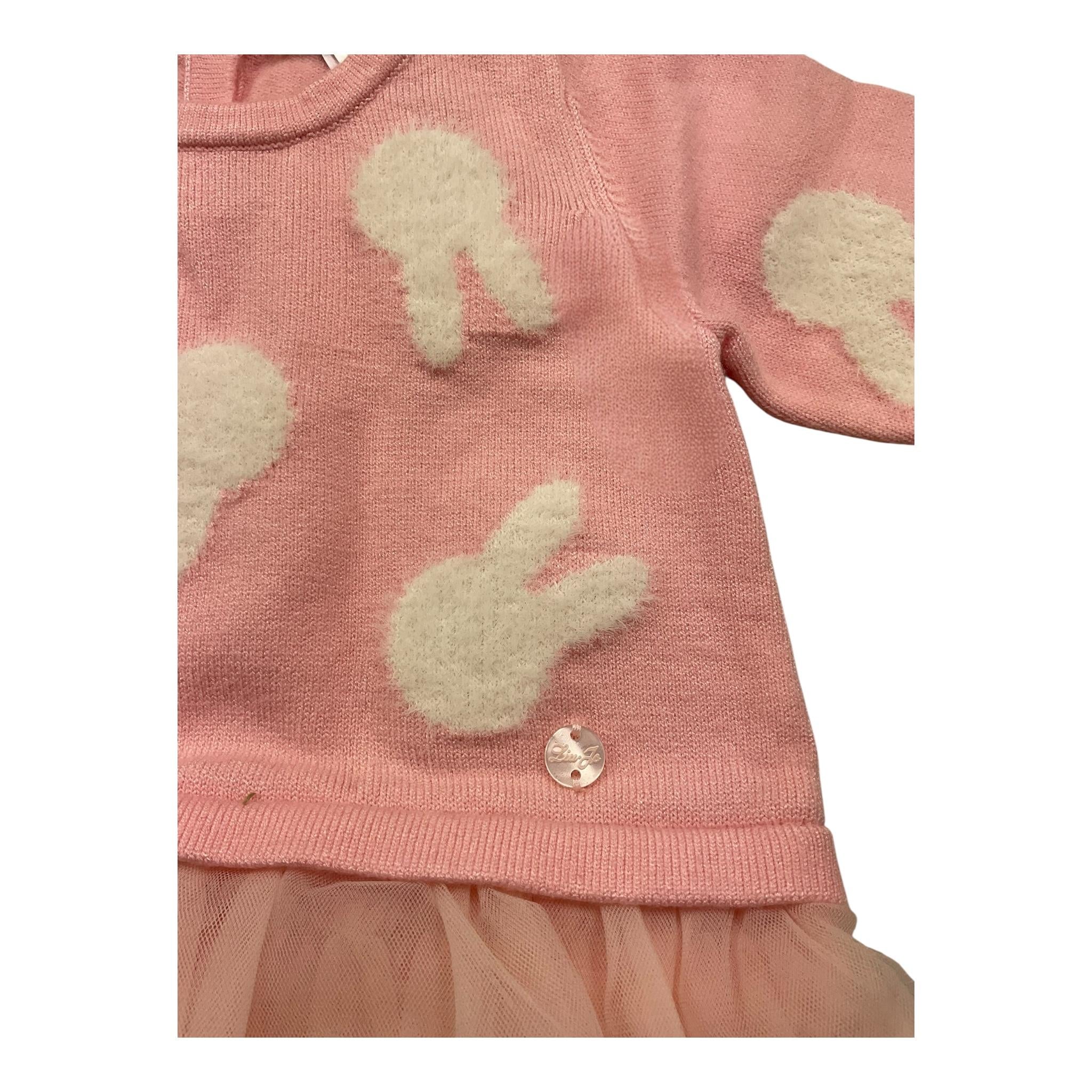 LIU JO abit manica lunga con tulle Rosa per Neonata HF4065X ROSA LIU JO