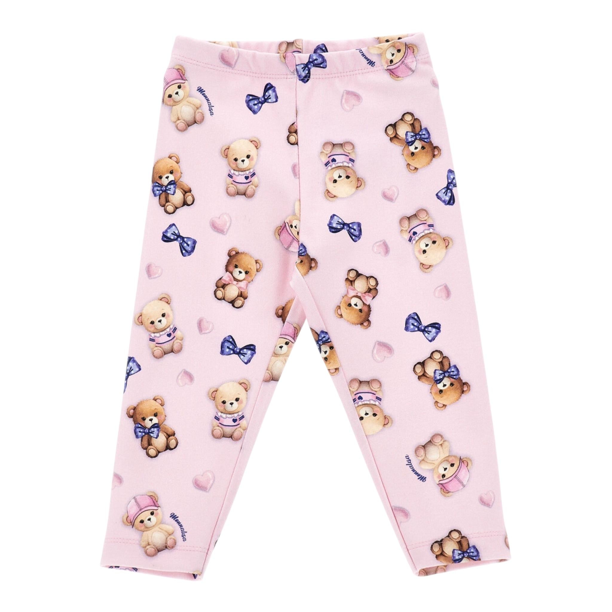 MONNALISA leggins tinta unita cn stampa orsi Rosa per Bambina 31D411 ROSA MONNALISA