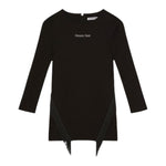 PATRIZIA PEPE abito manica lunga tinta unita con frange Nero per Bambina 7A0515XX NERO PATRIZIA PEPE