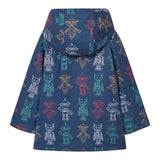 BOBOLI giubbino tinta unita con fantasia zip e cappuccio Blu per Bambino 390215 BLU BOBOLI