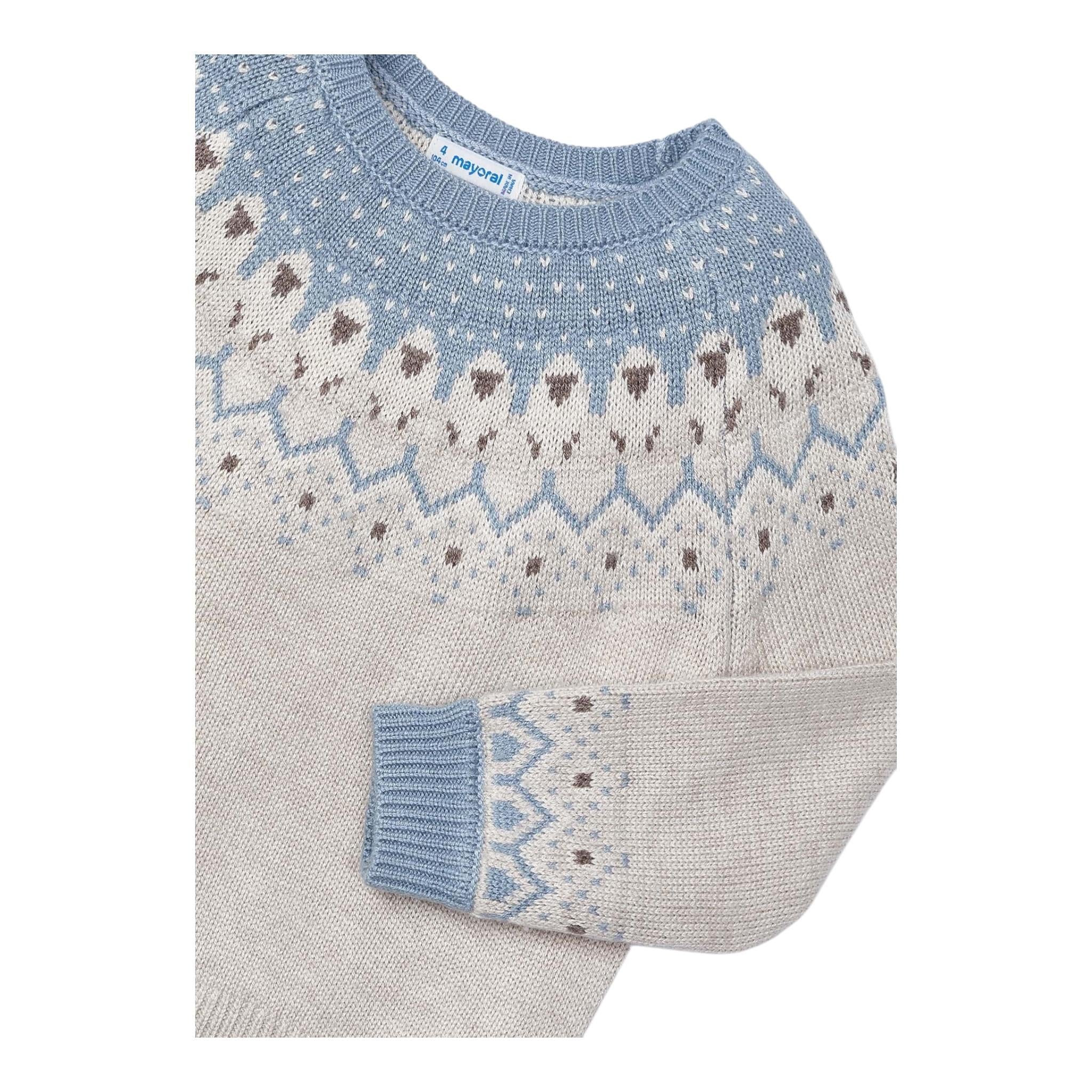 MAYORAL maglia girocollo bicolore con ricami Beige per Bambina 4358 BEIGE MAYORAL