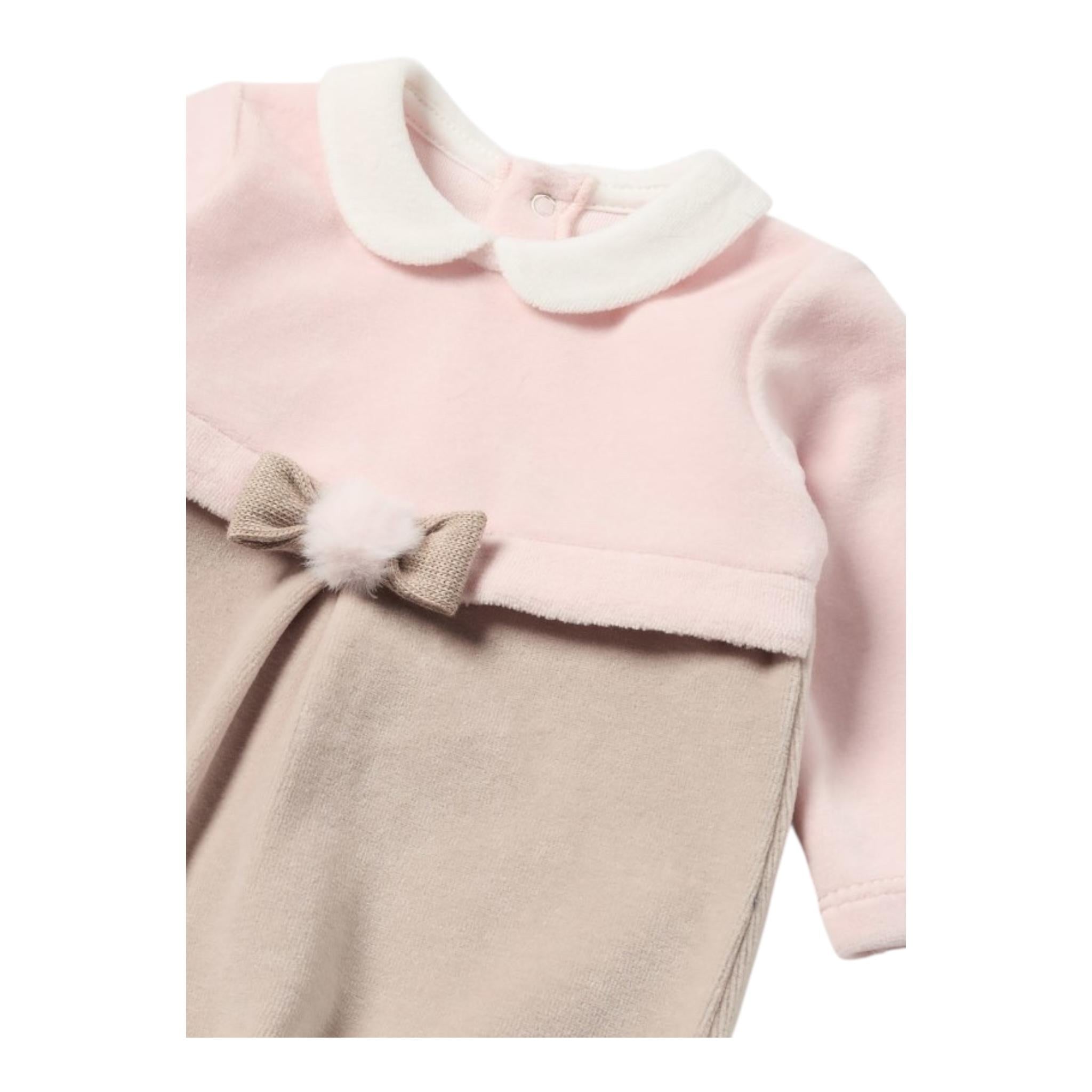 MAYORAL set tutina manica lunga tinta unita in ciniglia con cappello Rosa per Neonata 2782X RSAQ MAYORAL