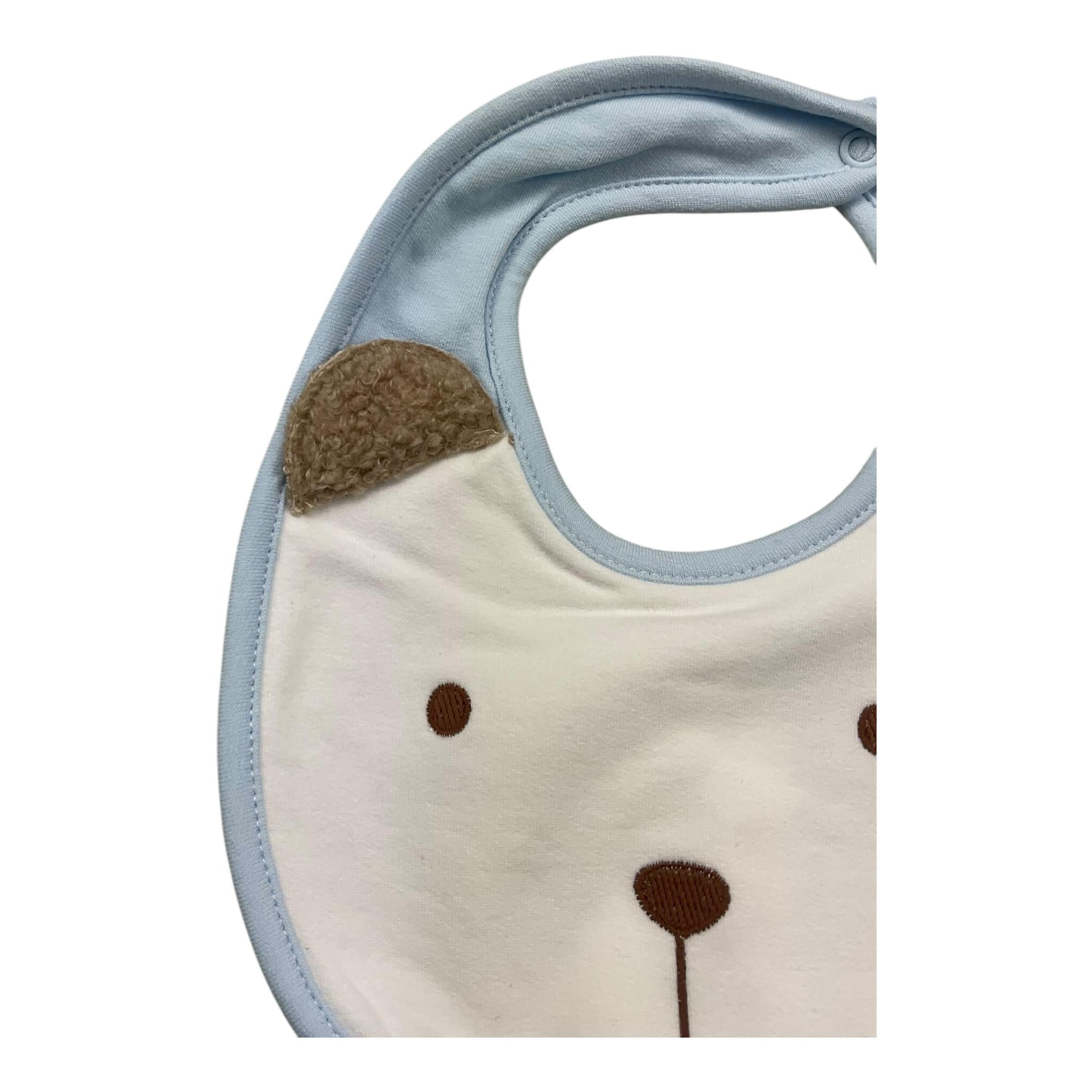 LE BEBE' bavetta tinta unita con orso Bianco per Neonato LBB5127 BIANCO LE BEBE'