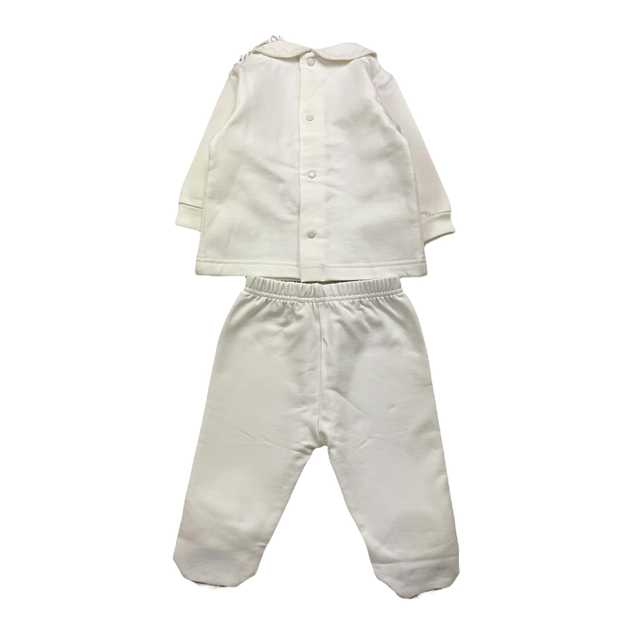 BARCELLINO completo 2pz tinta unita maglia-pantalone Bianco per Neonata DUJE BIANCO BARCELLINO