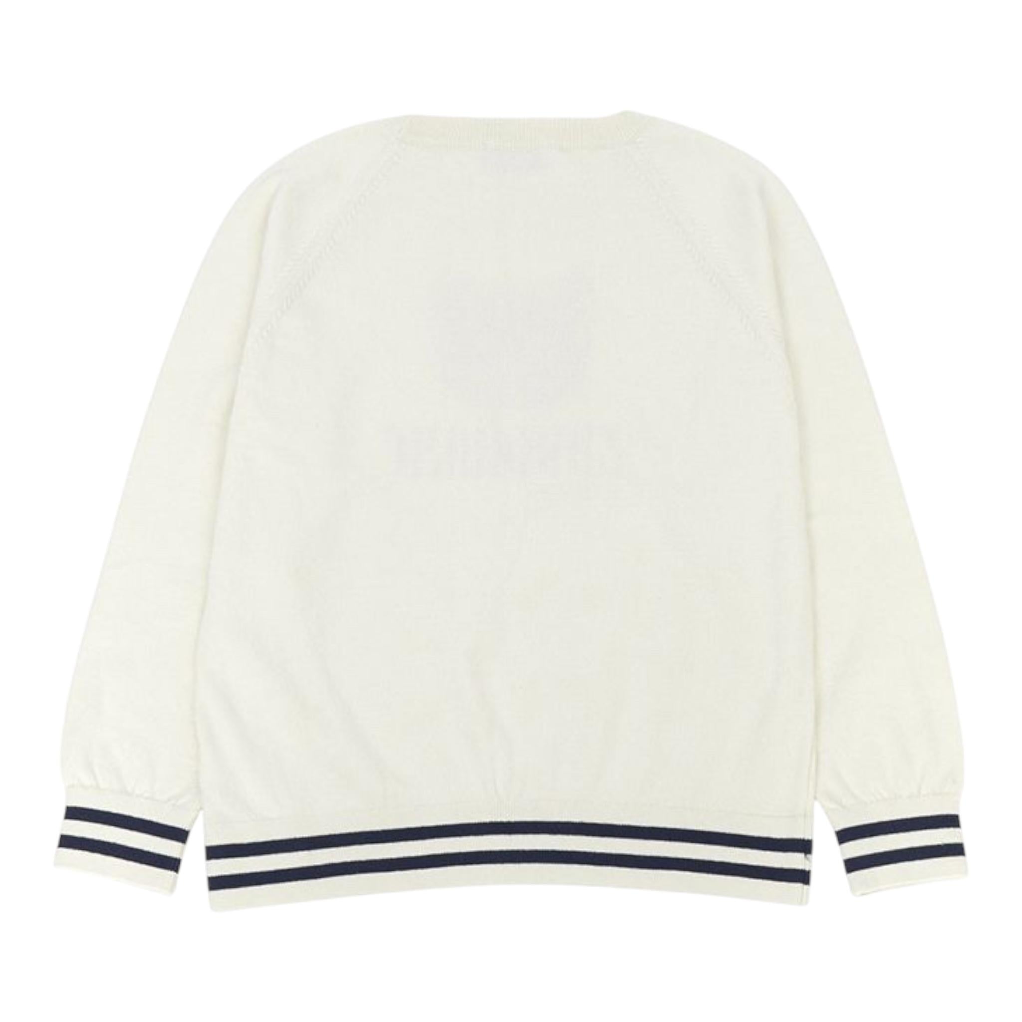 MOSCHINO maglia girocollo tinta unita con stampa Panna per Bambino HUW015 PANNA MOSCHINO