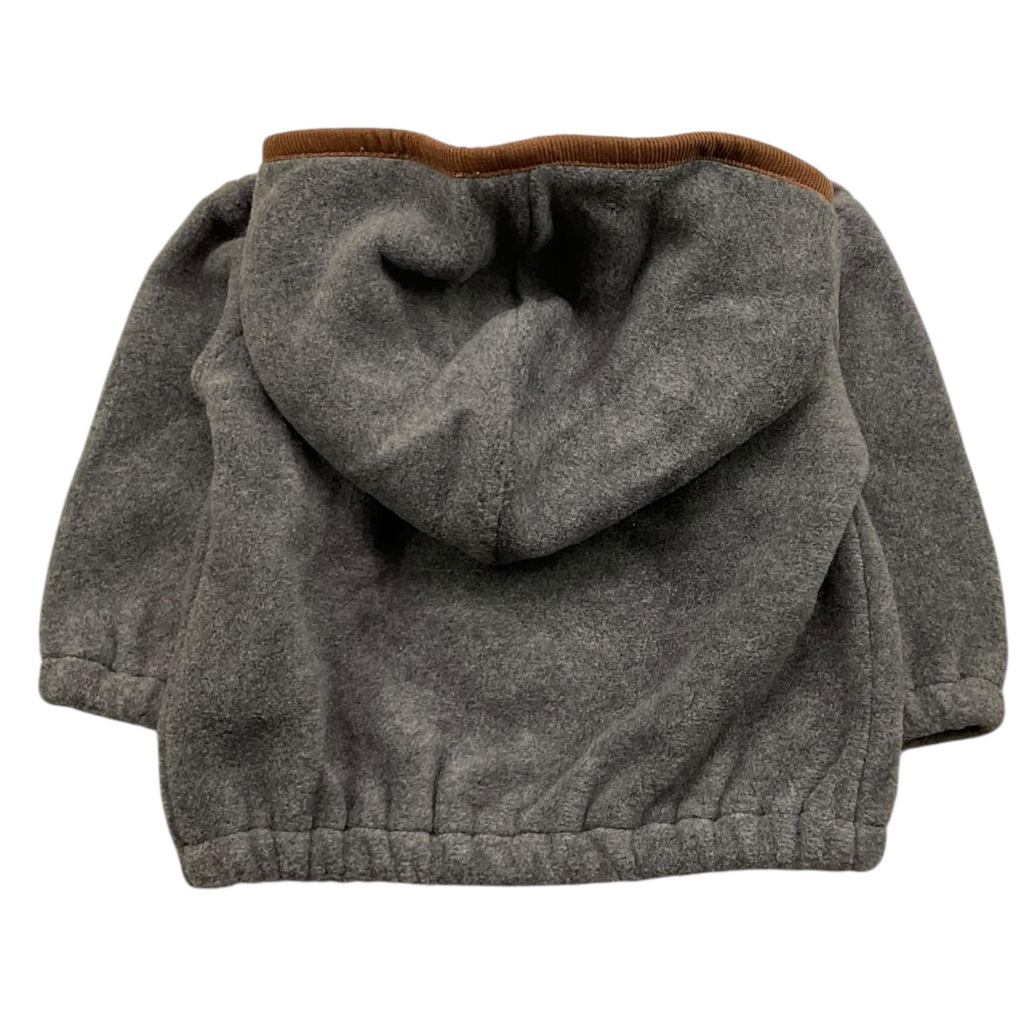 ZHOE & TOBIAH felpa chiusa con cappuccio tinta unita Grigio per Neonato WWT4 GRIGIO ZHOE & TOBIAH