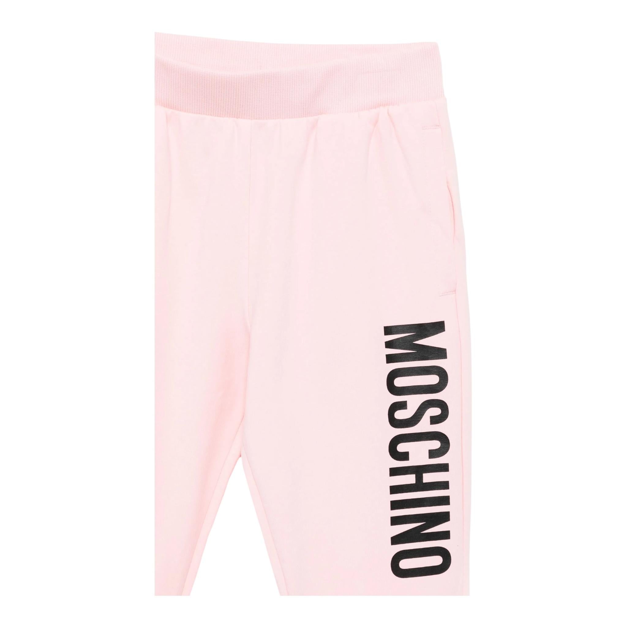 MOSCHINO completo 2 pezzi felpa-pantalone tinta unita Rosa per Bambina HUKM06H ROSA MOSCHINO