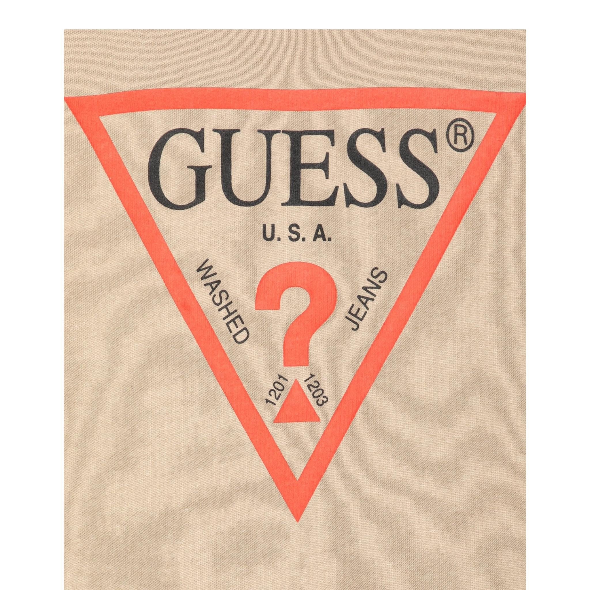 GUESS felpa tinta unita girocollo con stampa Beige per Bambino N73Q10KAUG0J BEIGE GUESS