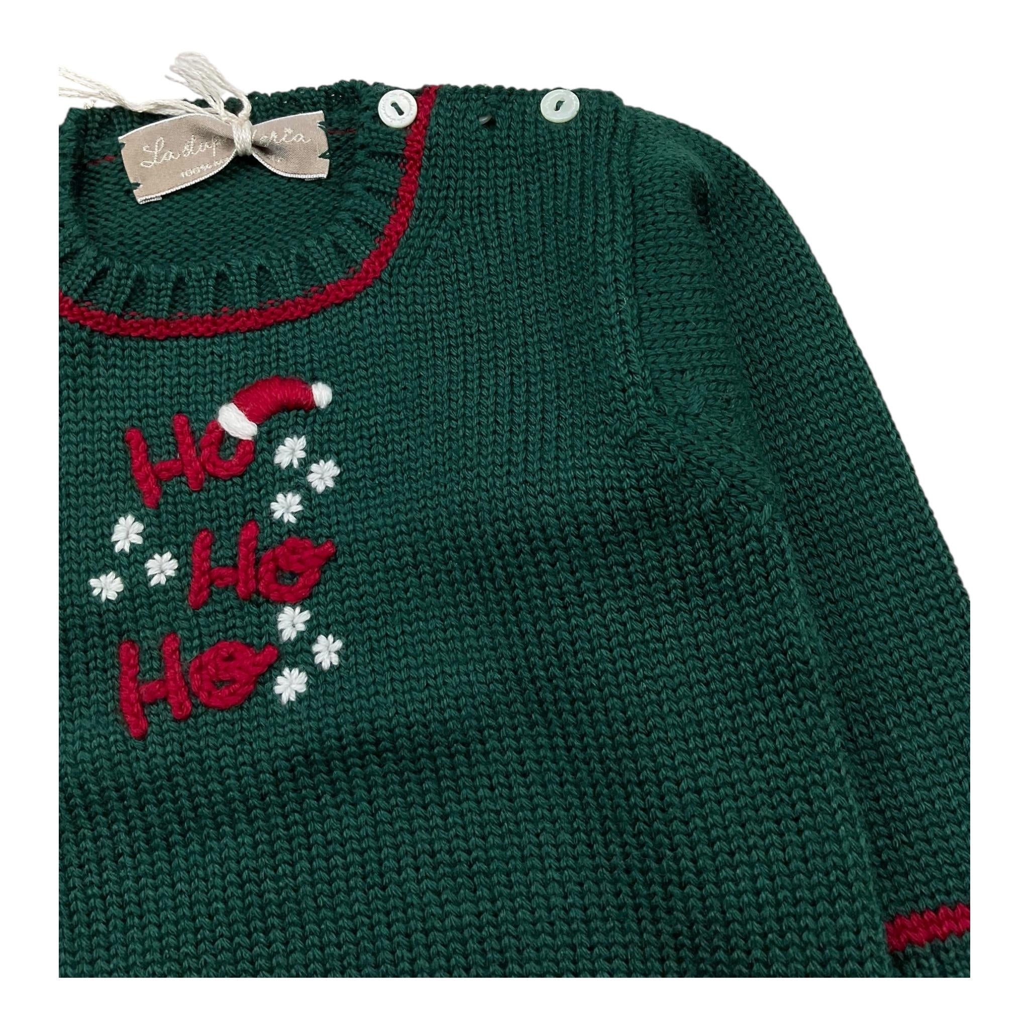 LA STUPENDERIA maglia girocollo tinta unita con ricami Verde per Neonato WCPL61N VERDE LA STUPENDERIA