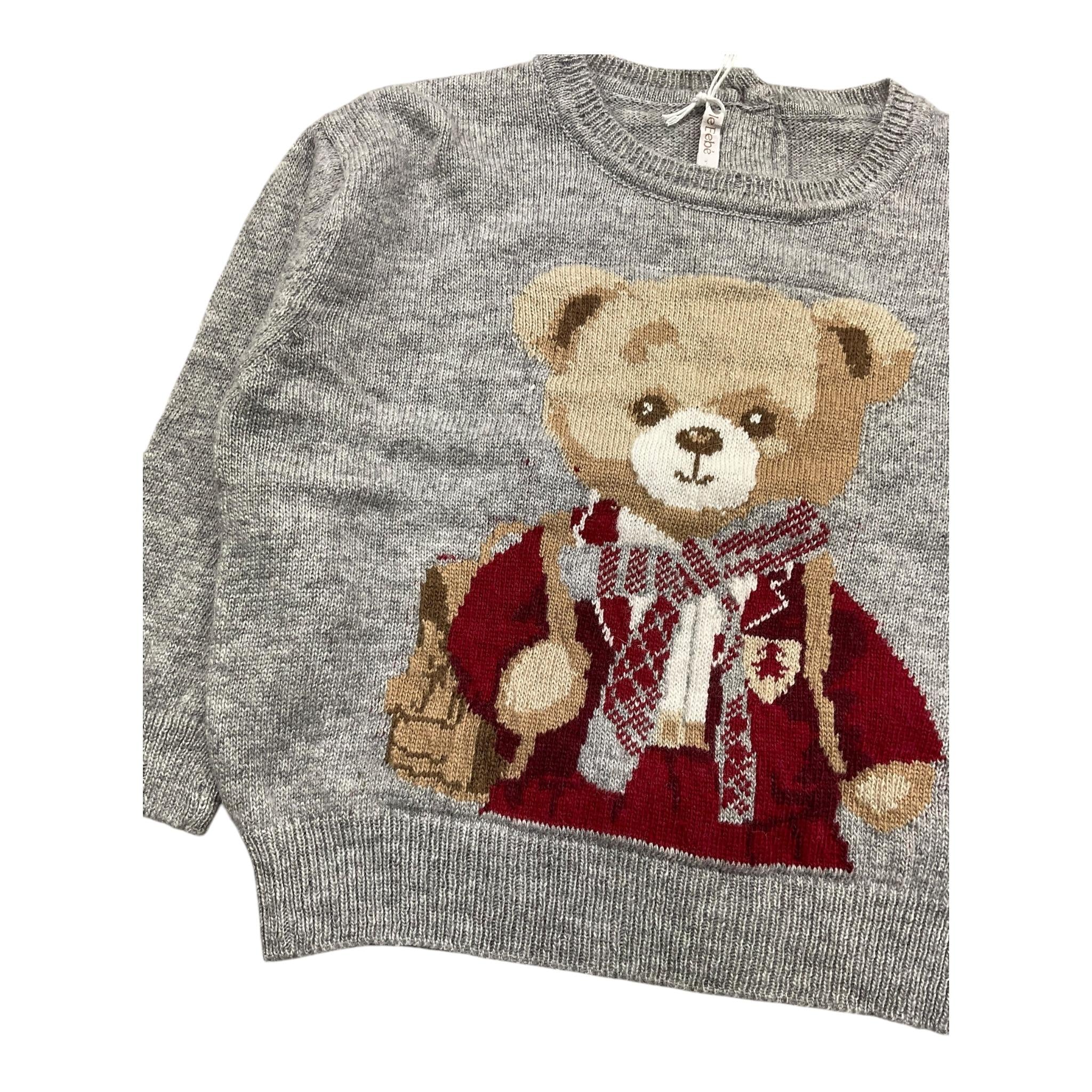 LE BEBE' maglia girocollo tinta unita cn stampa orso Grigio per Neonato LBG6134 GRIGIO LE BEBE'