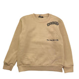 BRAND NAME felpa tinta unita girocollo con stampa Beige per Bambino BRAND3 BEIGE BRAND NAME