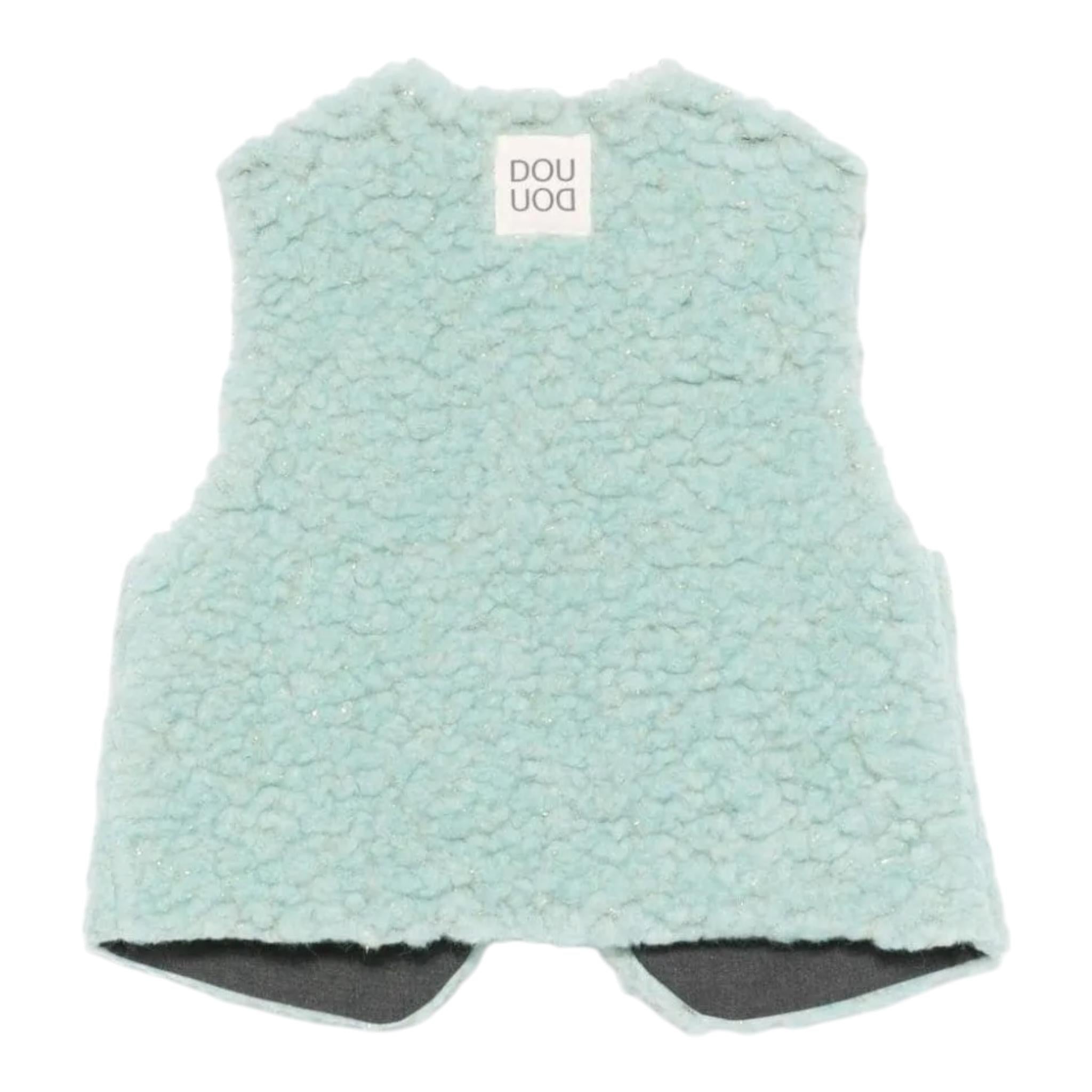 DOU DOU gilet tinta unita con applicazioni Verde acqua per Bambina DV2A42 VERDE ACQUA DOU DOU