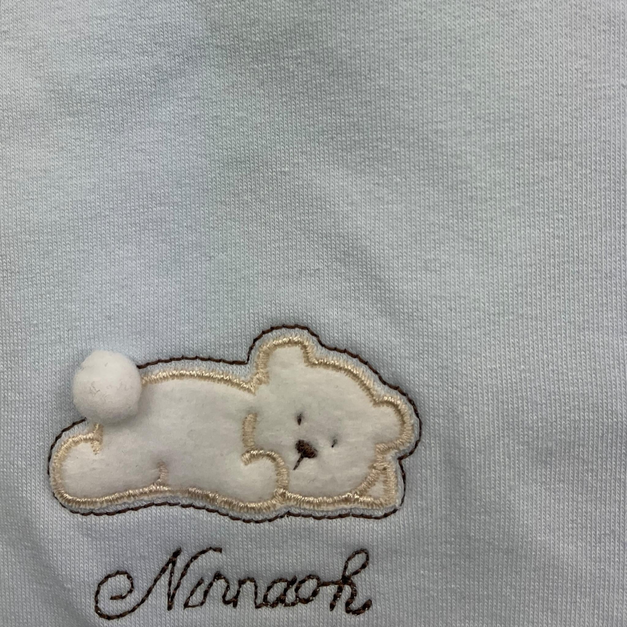 NINNAOH bavetta tinta unita con stampa Azzurro per Neonato I23218 AZZURRO NINNAOH