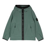 STONE ISLAND giubbino tinta unita con zip e cappuccio Verde per Bambino 811640527 VERDE STONE ISLAND