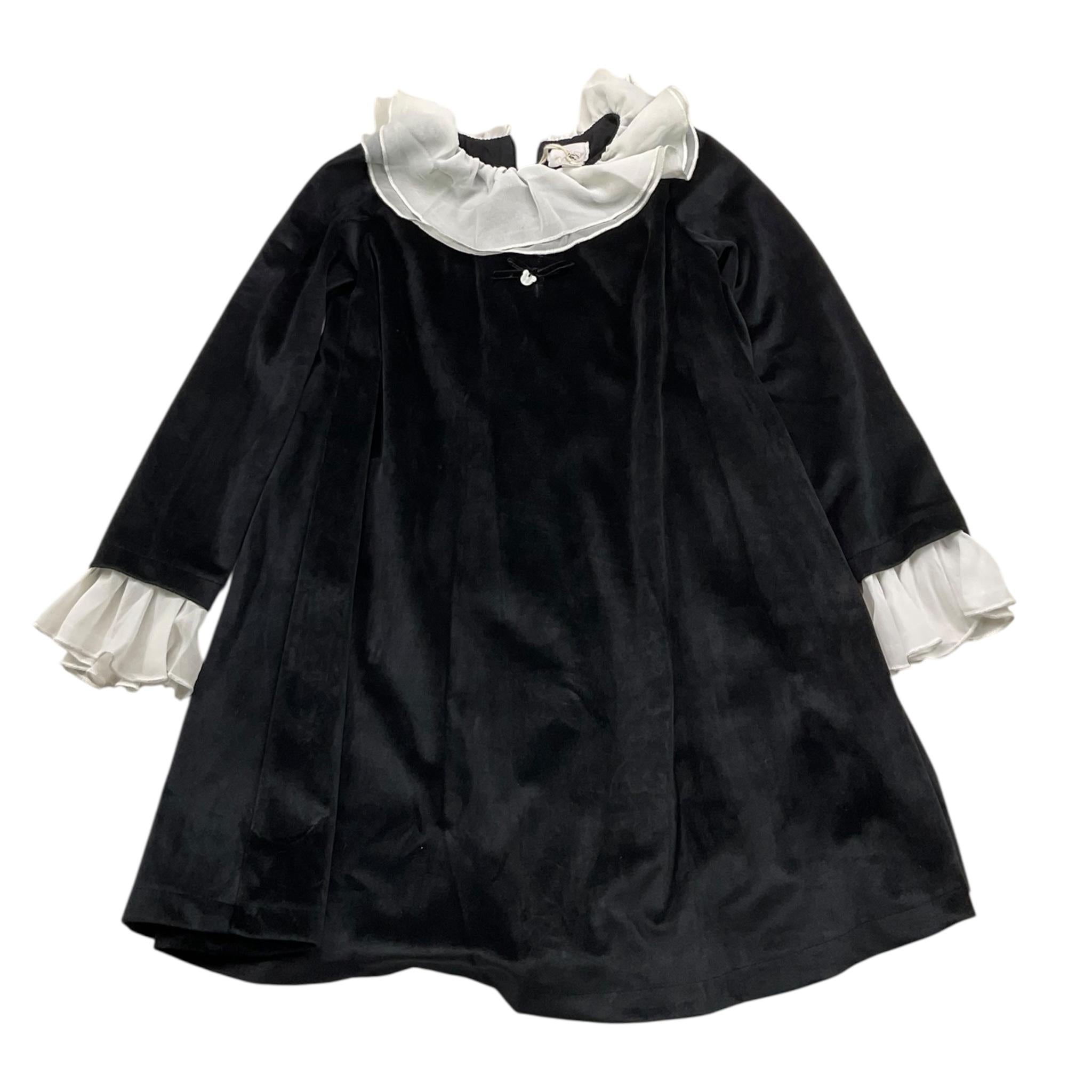 NANAN abito manica lunga tinta unita in velluto Nero per Bambina I2353636N NERO NANAN