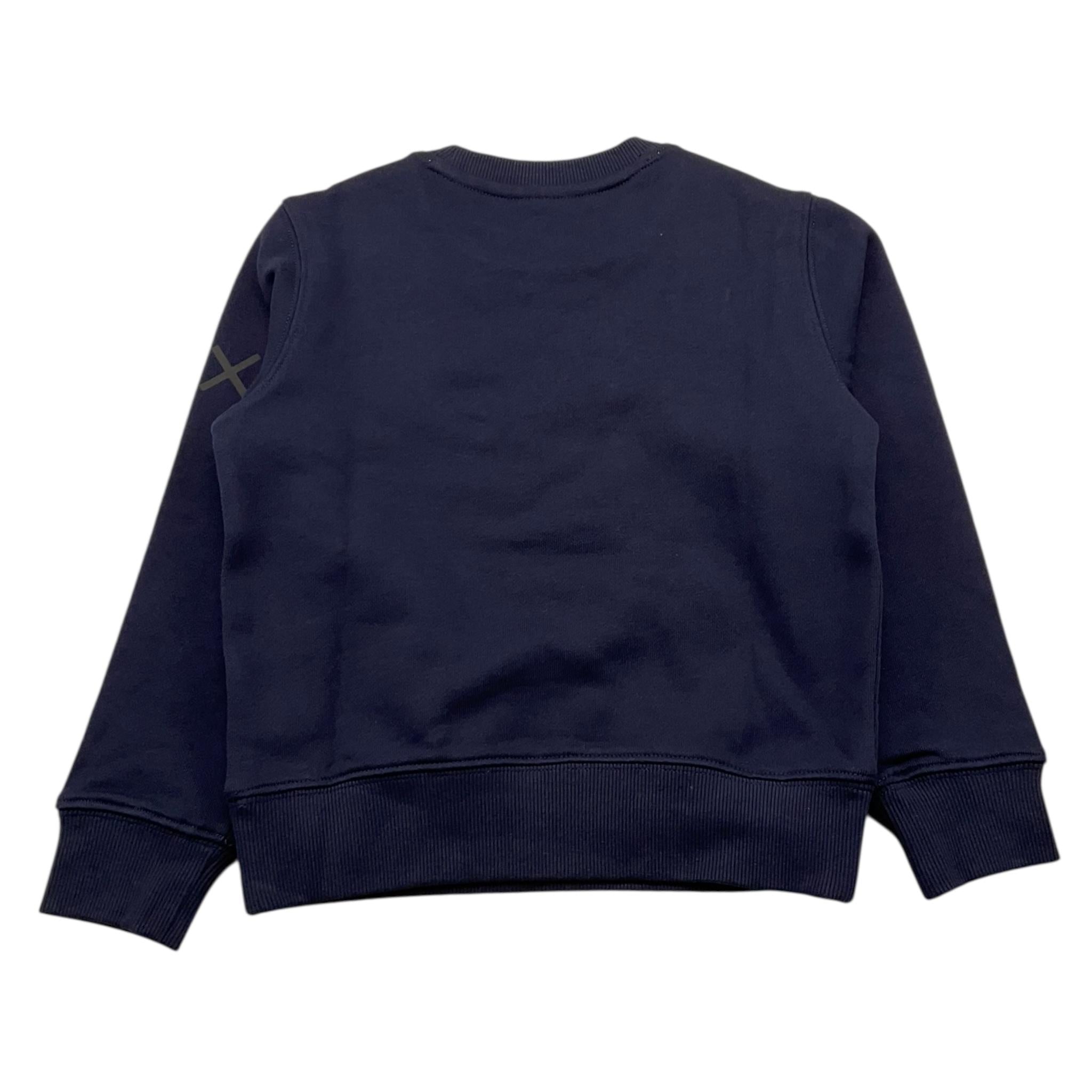 SUN68 felpa chiusa girocollo tinta unita con logo Blu per Neonato F44320N BLU SUN68
