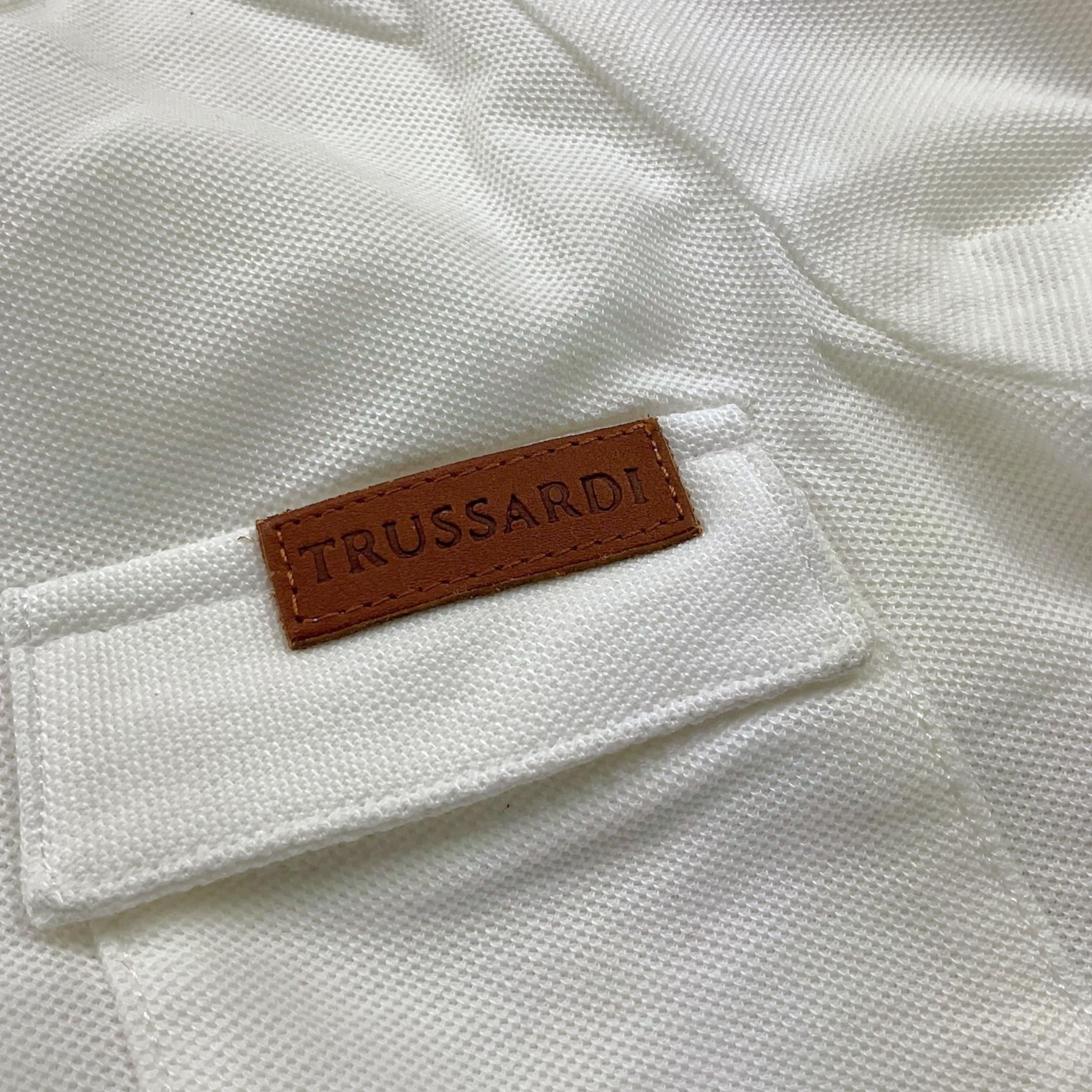 TRUSSARDI shirt tinta unita girocollo con logo Bianco per Neonato TIA24044TS BIANCO TRUSSARDI