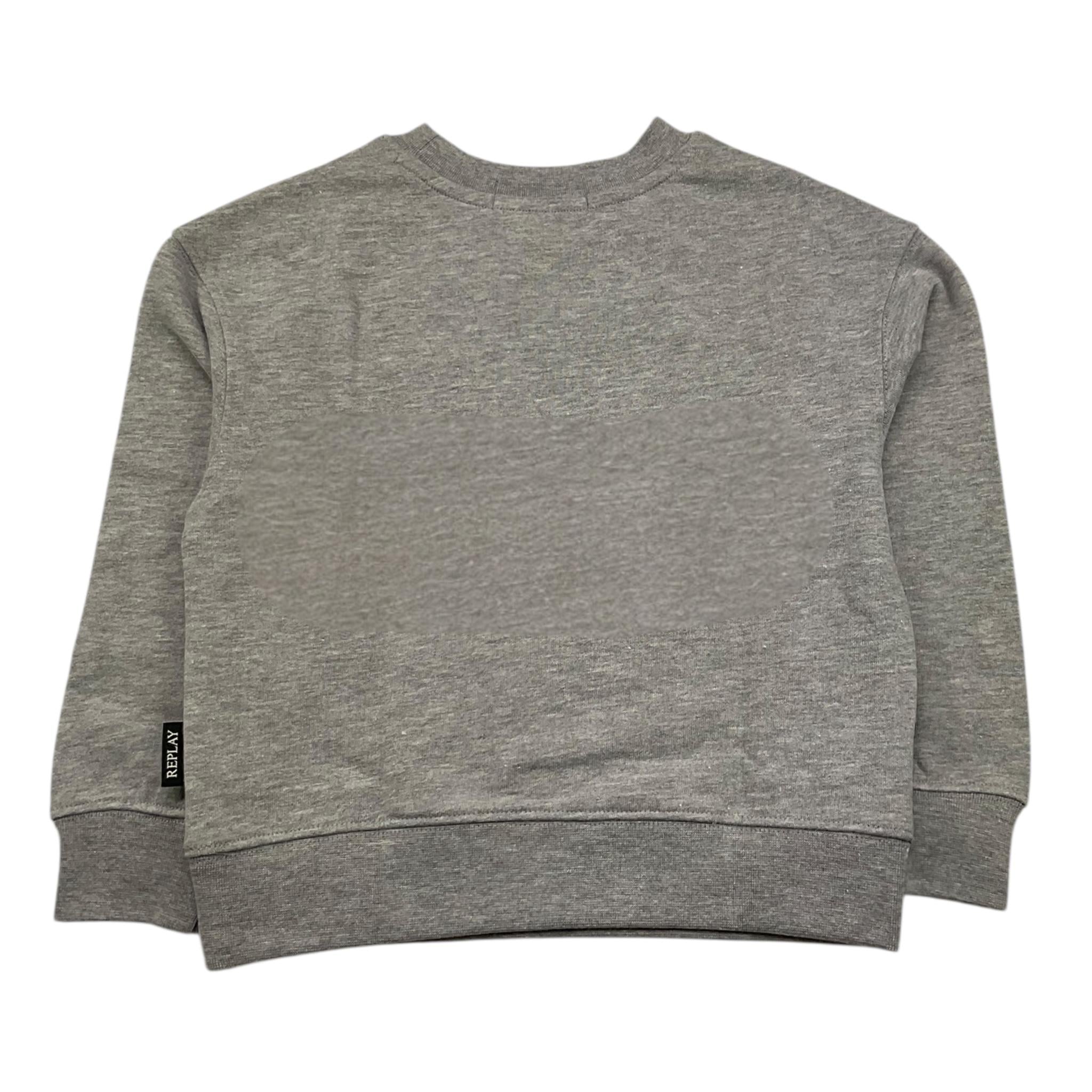 REPLAY felpa chiusa girocollo tinta unita con logo Grigio per Bambino SB2067 GRIGIO REPLAY