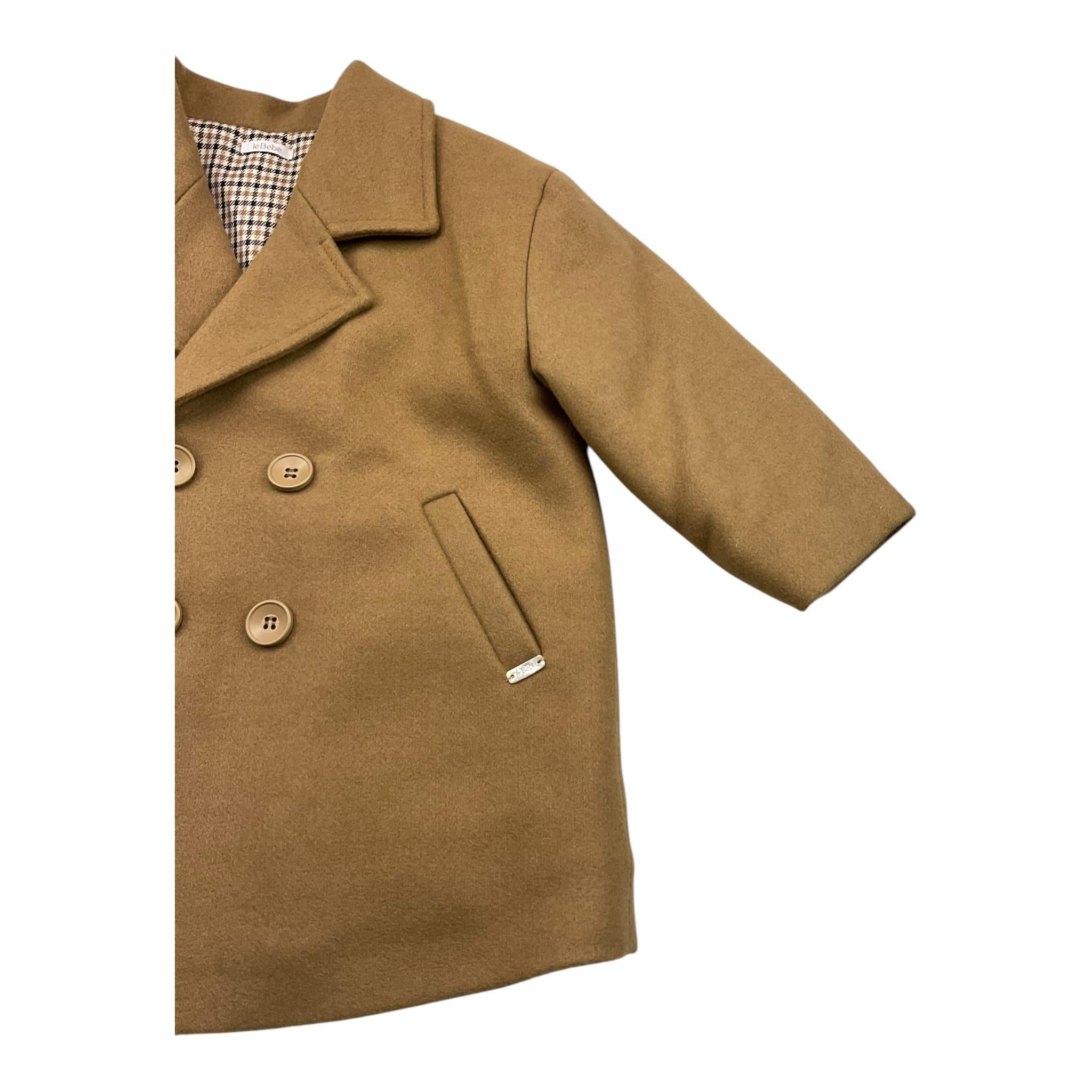 LE BEBE' cappotto tinta unita doppiopetto Biscotto per Neonato LBB5191 BISCOTTO LE BEBE'