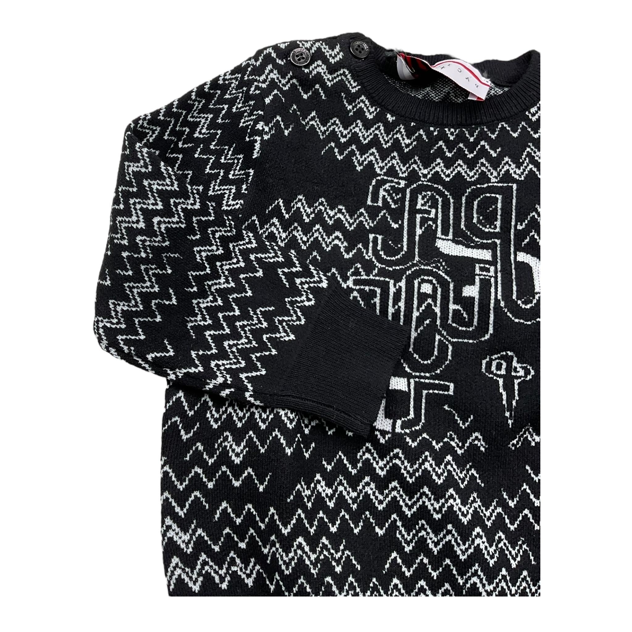 CESARE PACIOTTI maglia girocollo tinta unita con stampe in contrasto Nero per Bambino MGP5351BJX NERO CESARE PACIOTTI