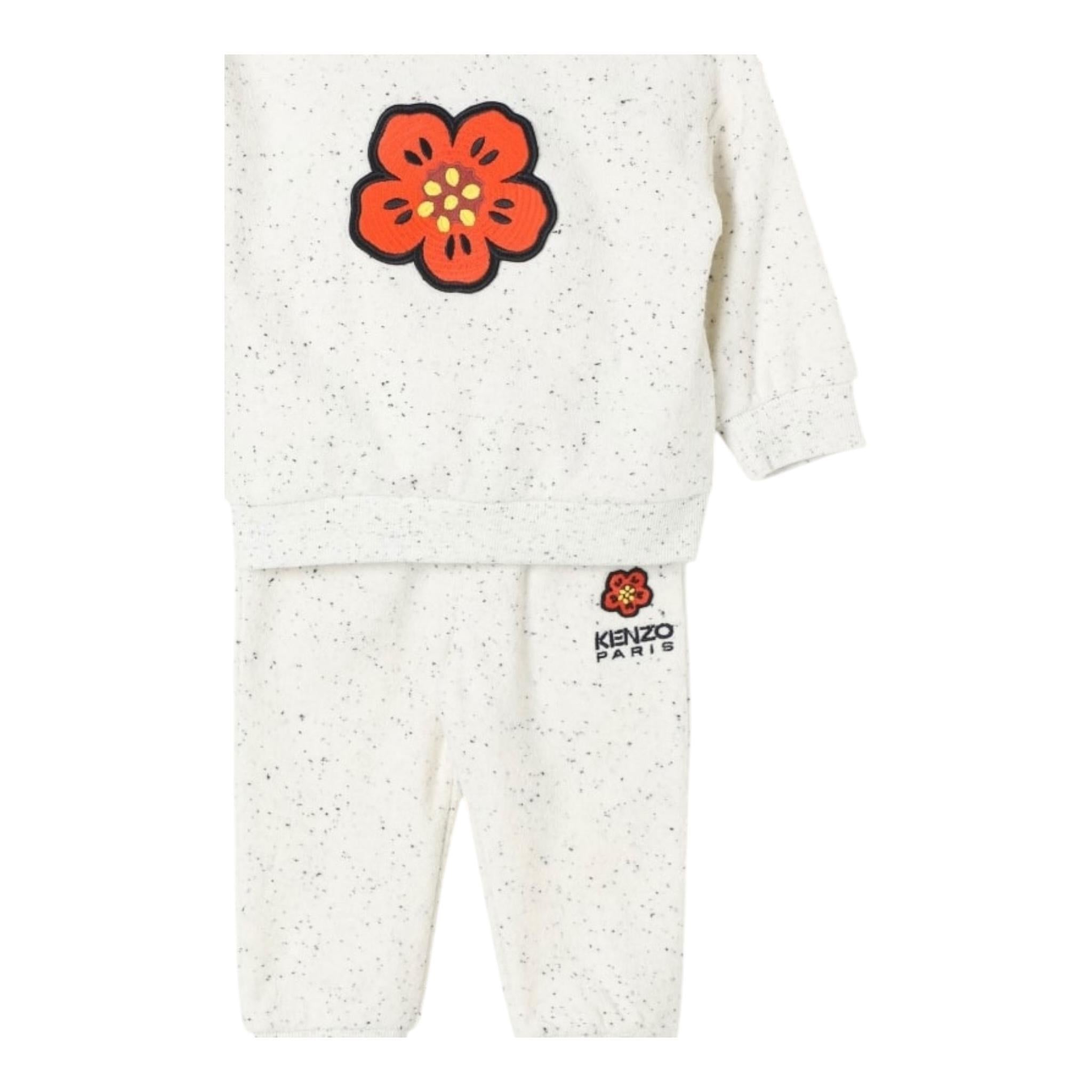 KENZO completo 2pz tinta unita felpa-pantalone Bianco per Neonata K60468N BIANCO KENZO