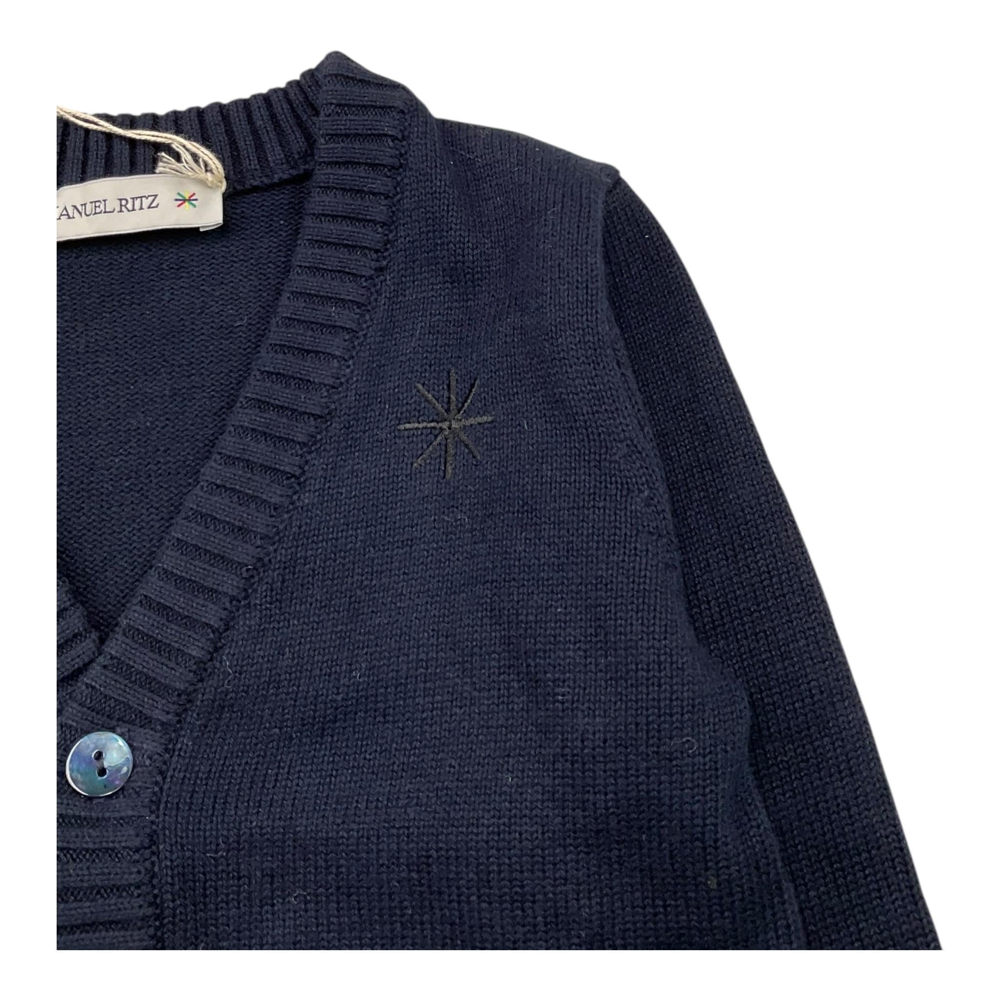 MANUEL RITZ cardigan tinta unita cn ricami alle maniche Blu per Bambino MR2228 BLU MANUEL RITZ