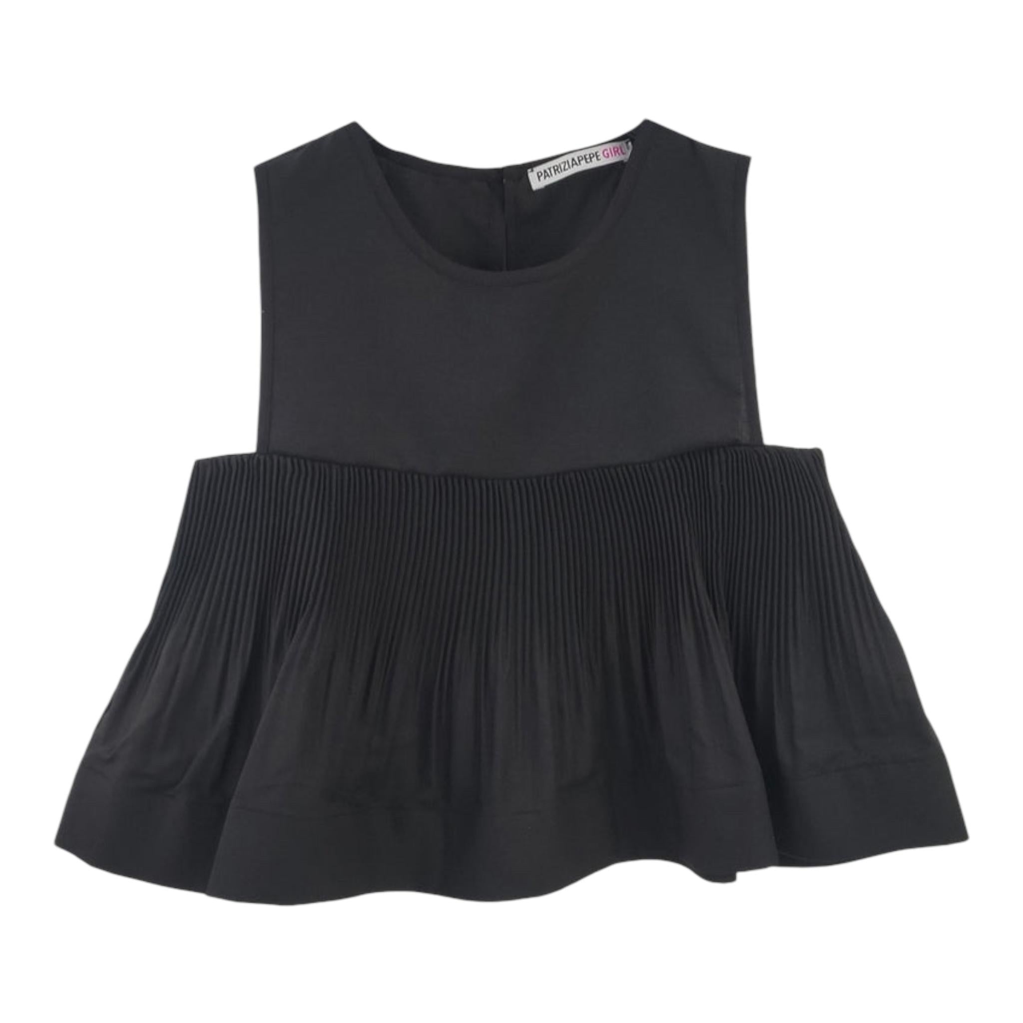 Patrizia Pepe Camicia Giromanica Tinta Unita Nero Per Bambina 7C0240X NERO PATRIZIA PEPE