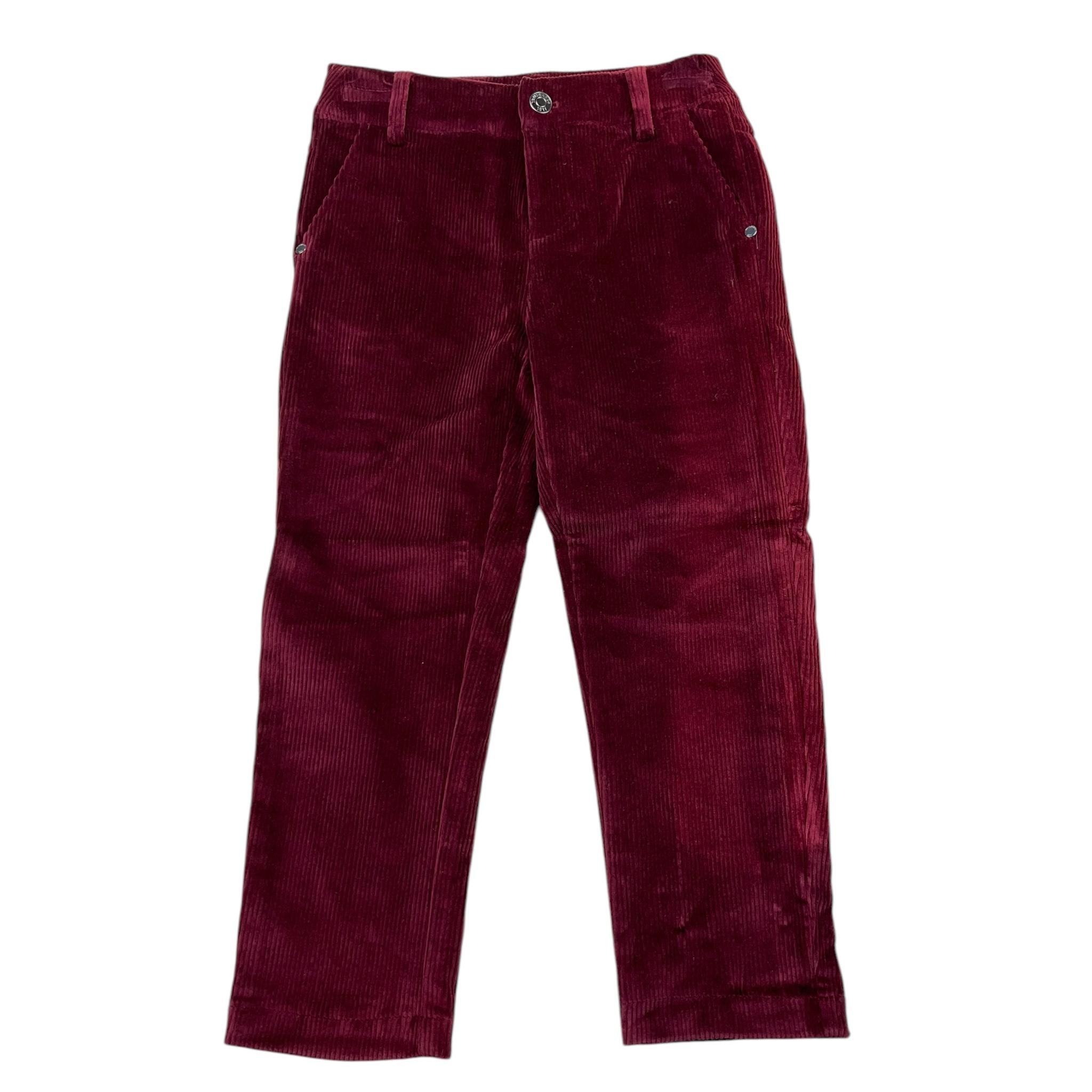TRUSSARDI pantalone in velluto tinta unita con grovita regolabile Bordeaux per Bambina TGA25126PA BORDEAUX TRUSSARDI