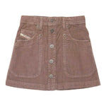 DIESEL gonna tinta unita in camoscio con bottoni Cammello per Bambina J00784 CAMMELLO DIESEL