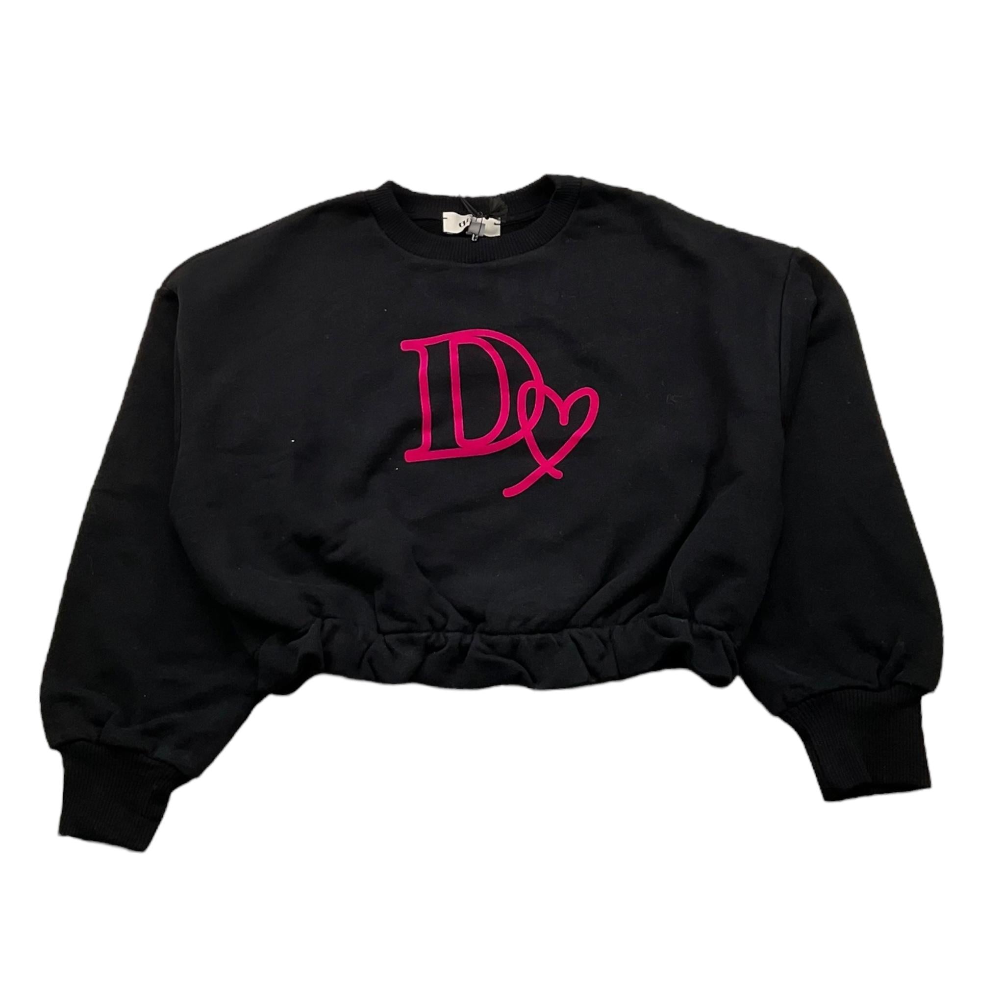 DIXIE felpa chiusa girocollo tinta unita con stampa  Nero per Bambina LB19040G67 NERO DIXIE