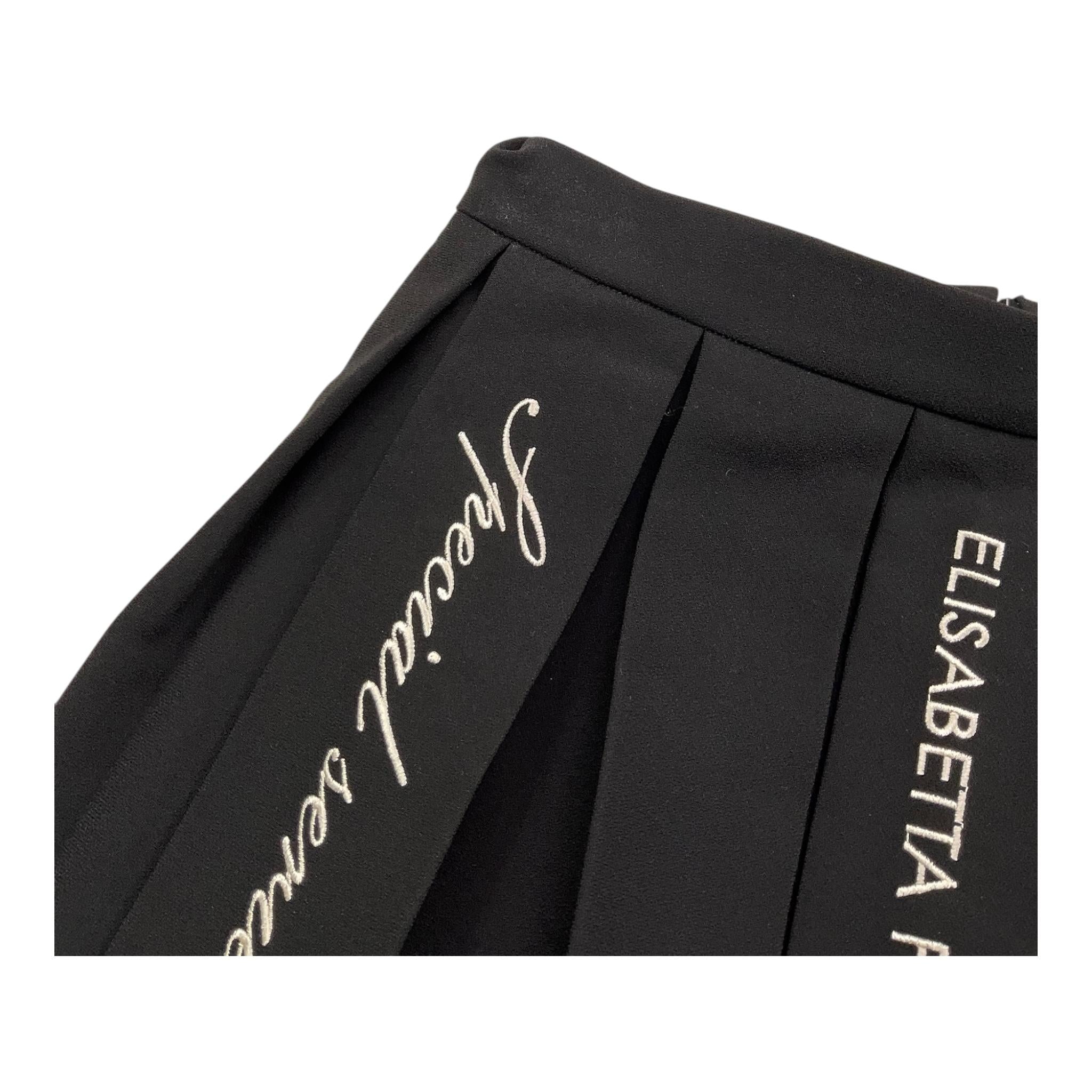 ELISABETTA FRANCHI gonna tinta unita con stampa logo Nero per Bambina EFGO172 NERO ELISABETTA FRANCHI