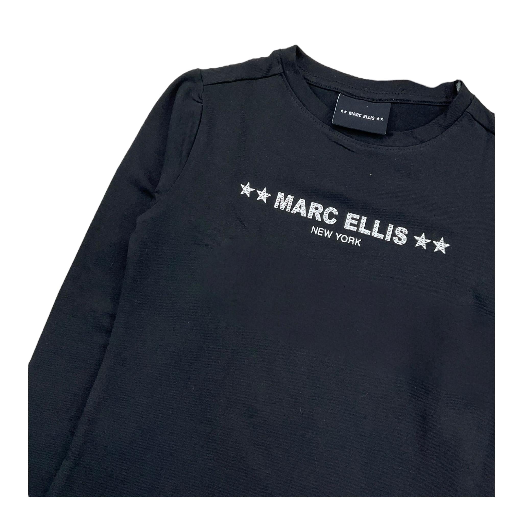 MARC ELLIS shirt girocollo tinta unita con stampa logo Nero per Bambina JMJTS00265 NERO MARC ELLIS