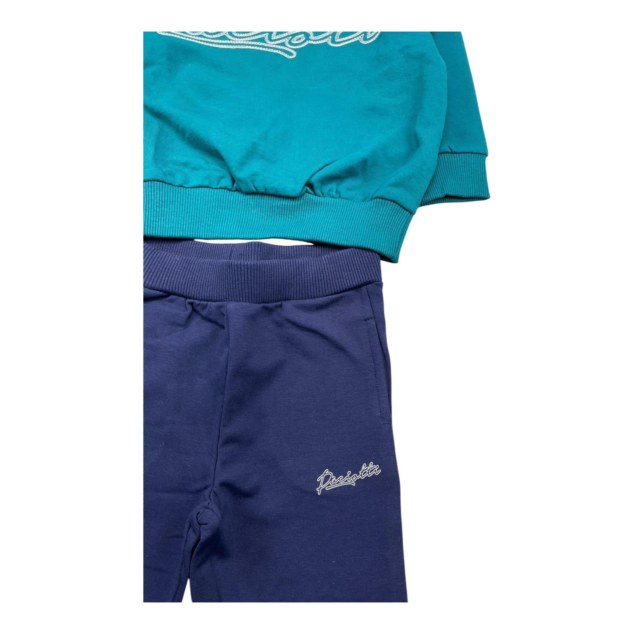 CESARE PACIOTTI completo bicolore 2pz felpa-pantalone Blu/verde per Neonato COMP5310BXX BLU/VERDE CESARE PACIOTTI