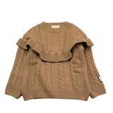 DOU DOU maglia tinta unita con balze Marrone per Bambina DV9A20 MARRONE DOU DOU