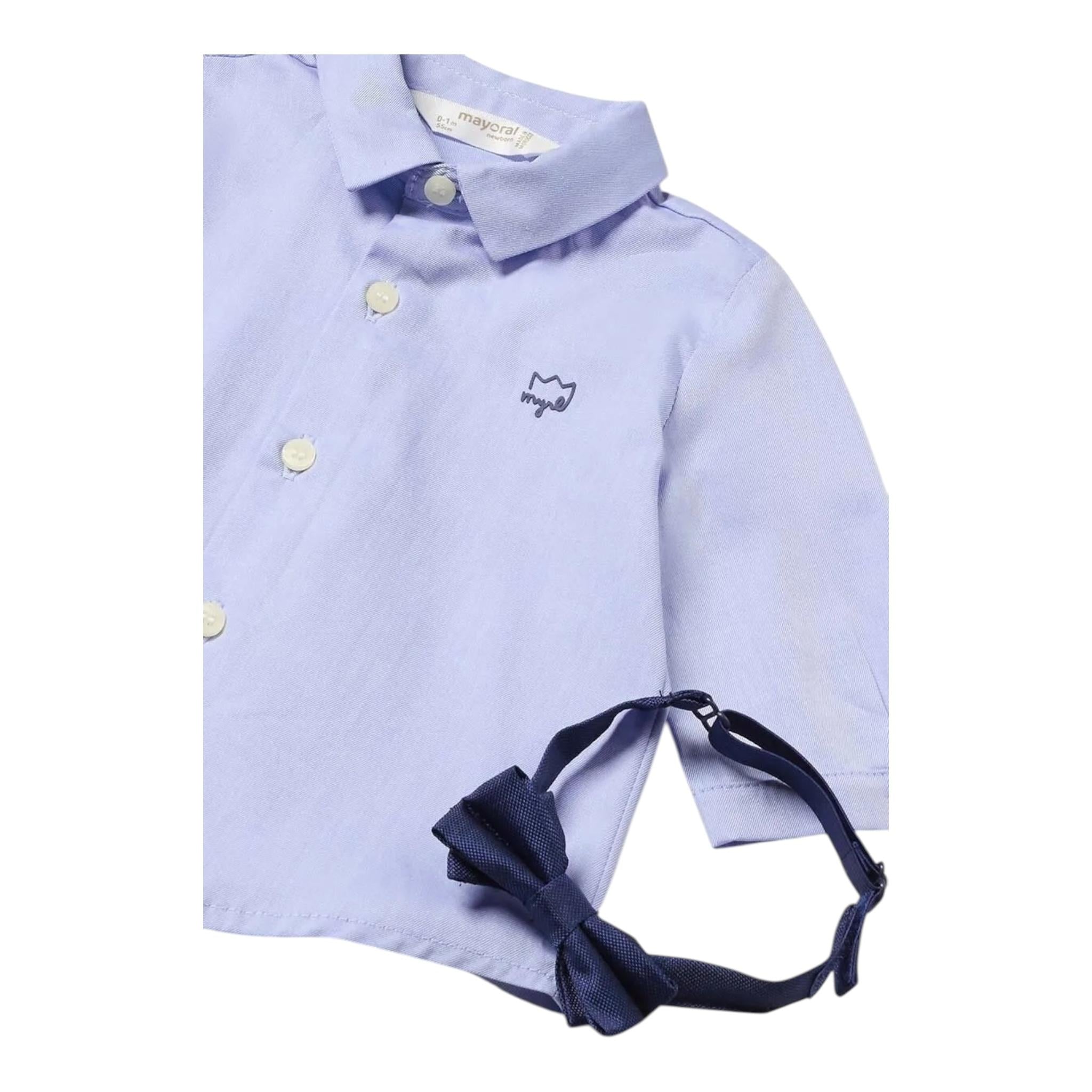 MAYORAL camicia tinta unita con papillons Azzurro per Neonato 2180 AZZURRO MAYORAL