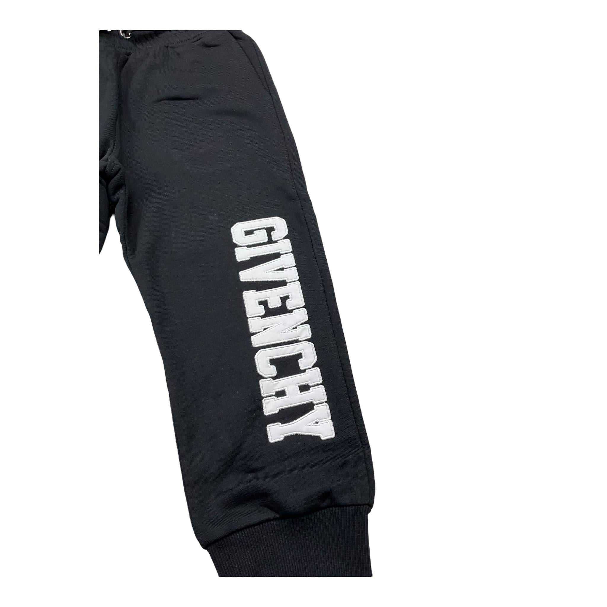 GIVENCHY pantalone tuta tinta unita con logo Nero per Bambino H24234 NERO GIVENCHY