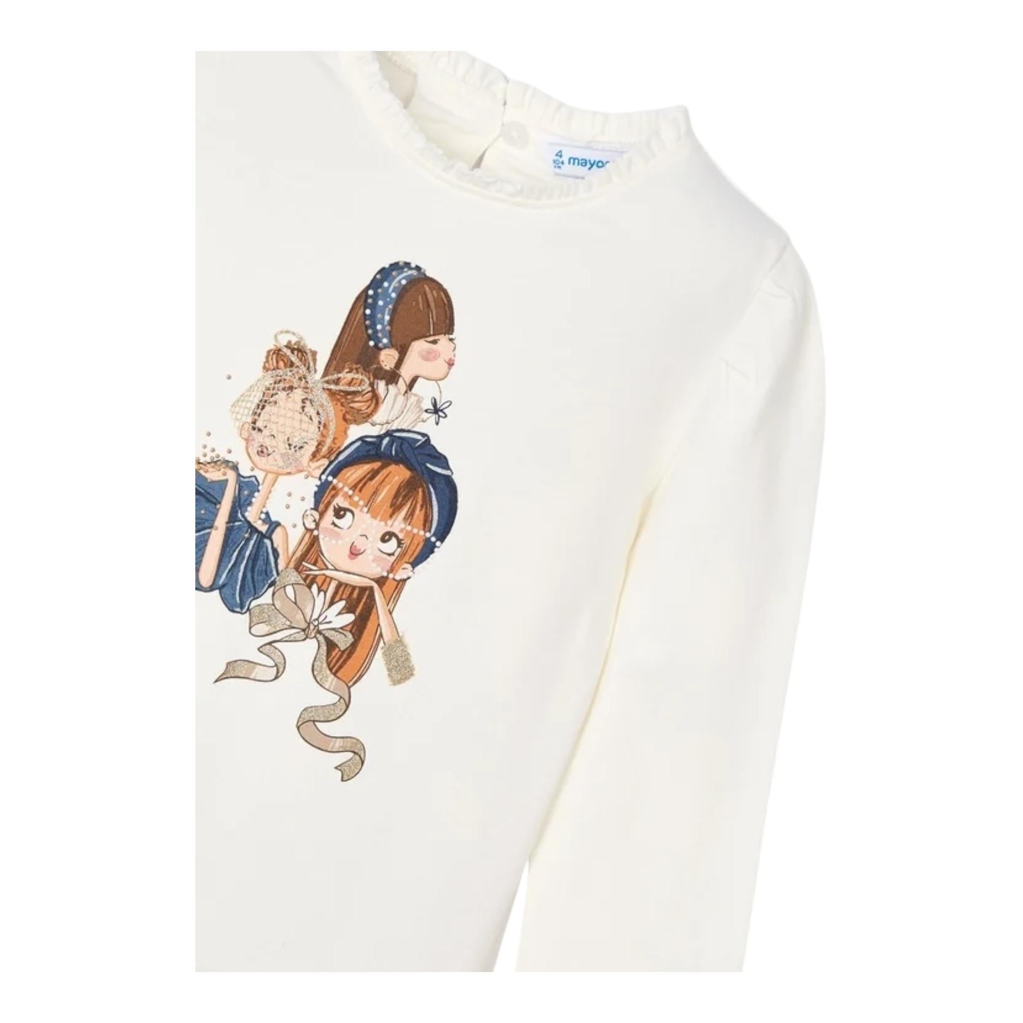 MAYORAL shirt tinta unita con stampa in contrasto Bianco per Neonata 4065XX BIANCO MAYORAL