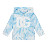 DOLCE & GABBANA felpa con zip e cappuccio stampa fantasia Azzurro per Neonato L1JWGB AZZURRO DOLCE & GABBANA