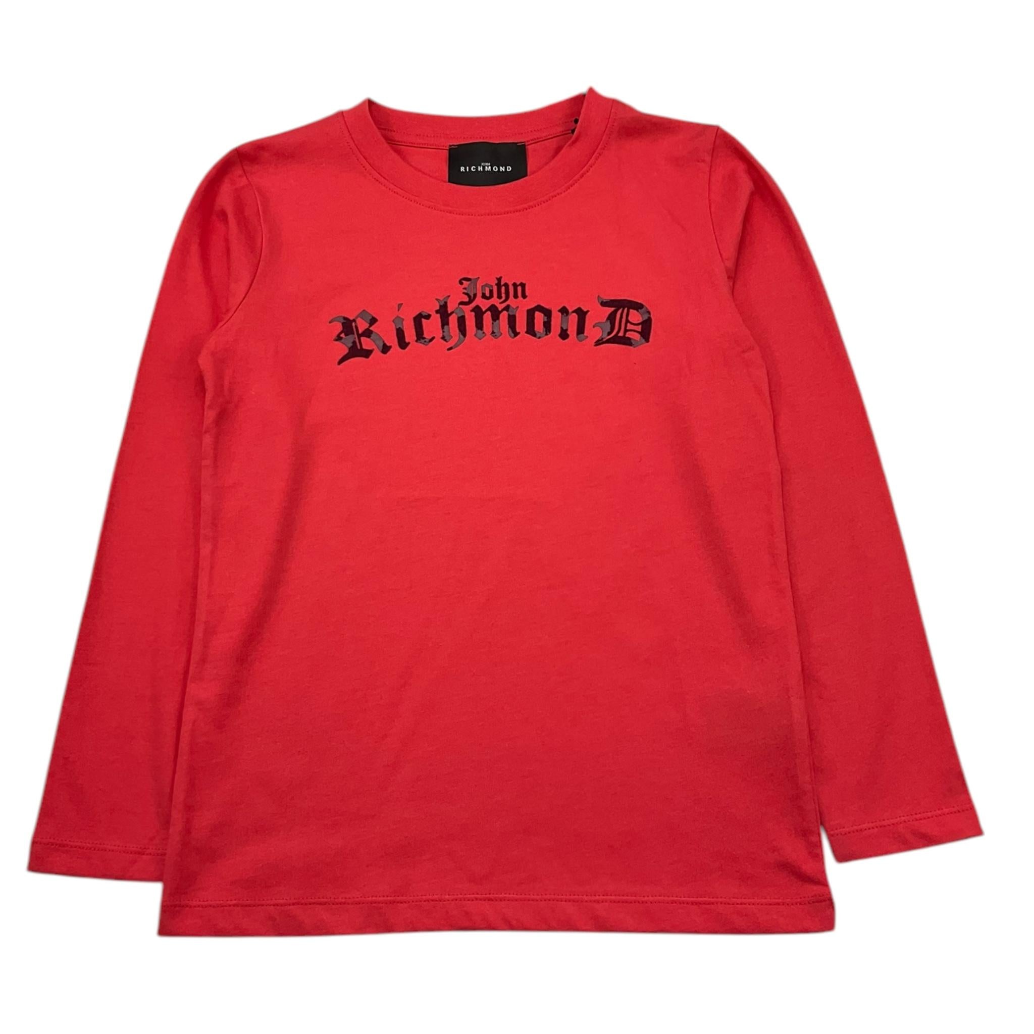 JOHN RICHMOND shirt girocollo tinta unita con stampa in contrasto Fragola per Bambino RGA25134TS FRAGOLA JOHN RICHMOND