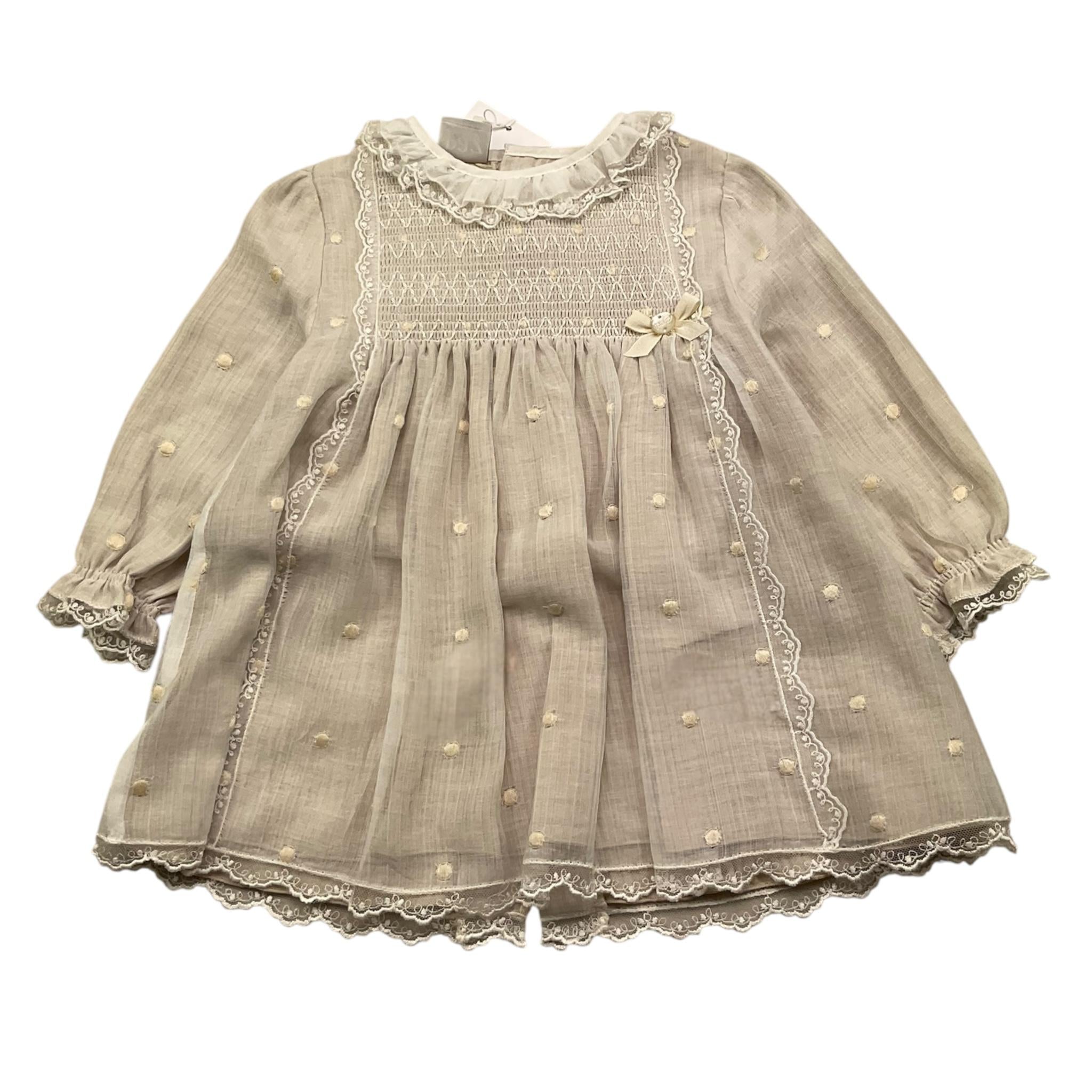 PAZ RODRIGUEZ set abito manica lunga con culotte tinta unita Beige per Neonata 004150918 BEIGE PAZ RODRIGUEZ