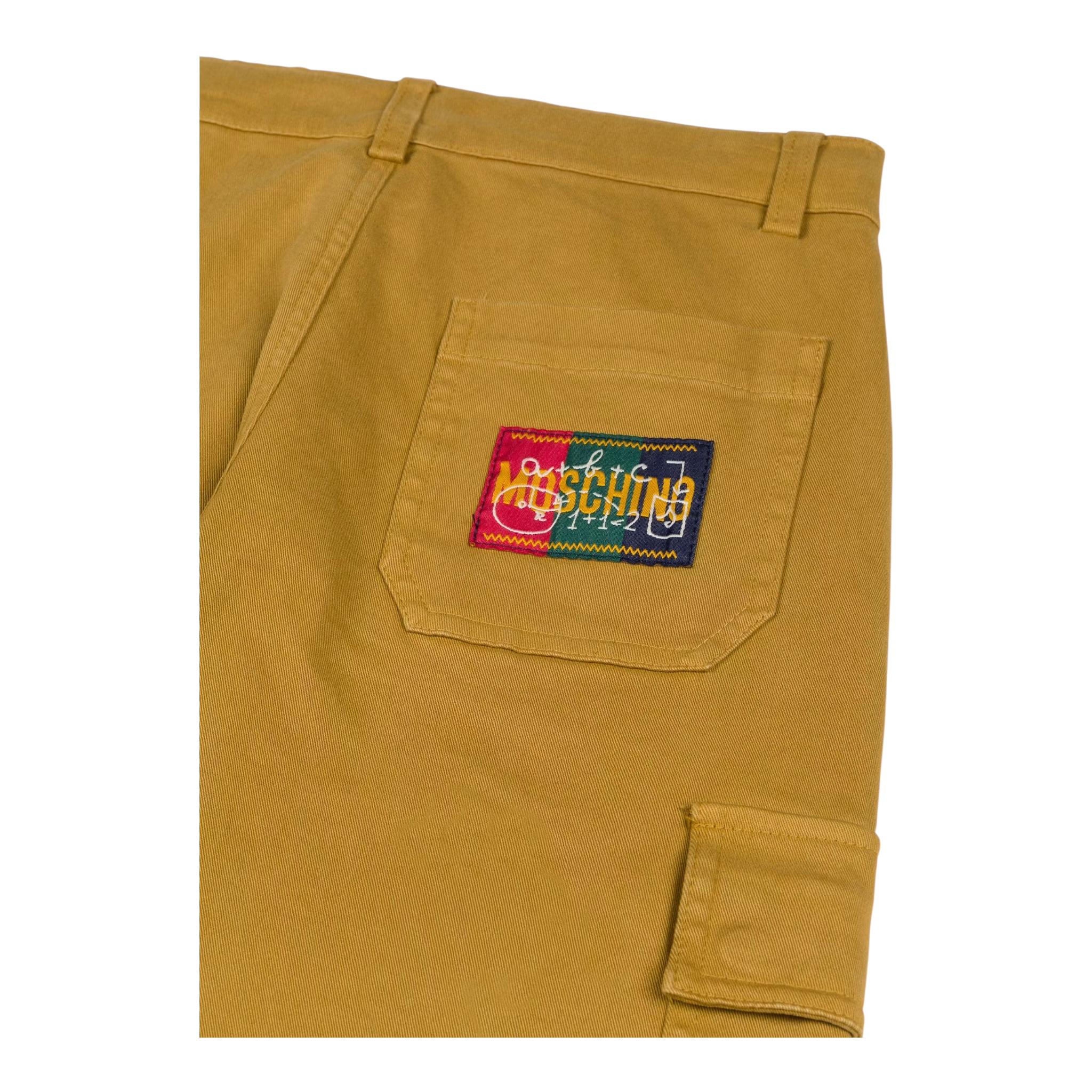 MOSCHINO pantalone tinta unita con tasche america Marrone per Bambino HUP07X MARRONE MOSCHINO