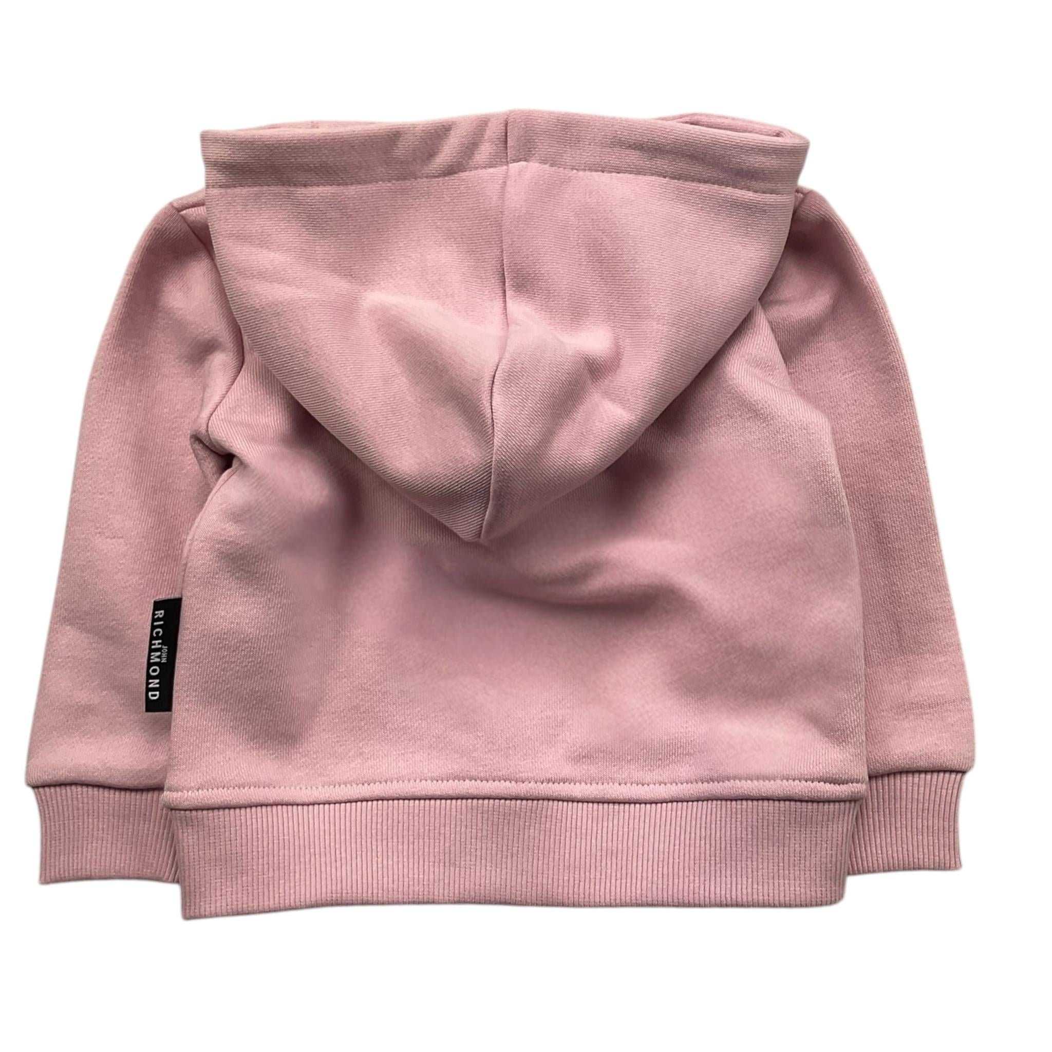 JOHN RICHMOND felpa tinta unita con zip e cappuccio Rosa per Neonata RIA25025FE ROSA JOHN RICHMOND
