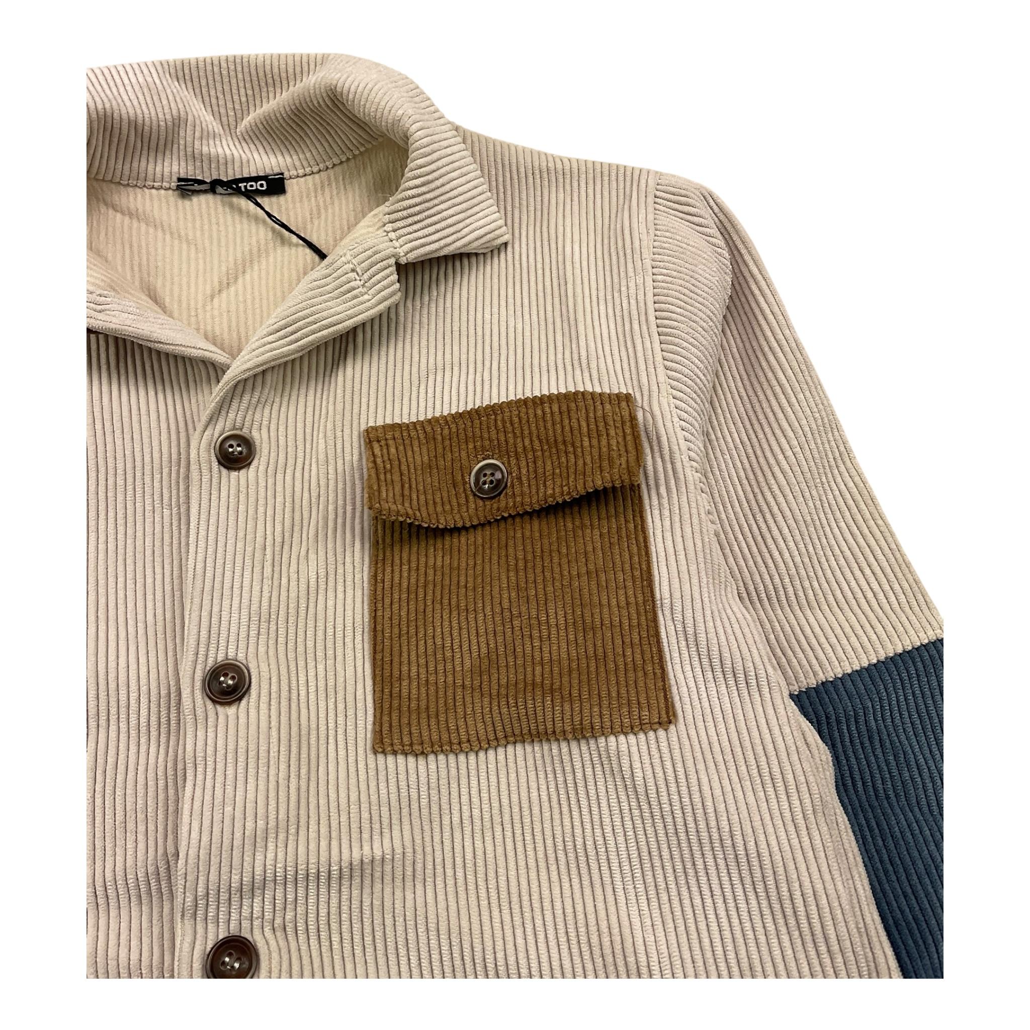 NEVER TOO camicia manica lunga bicolore Beige per Bambino NT2218B BEIGE NEVER TOO
